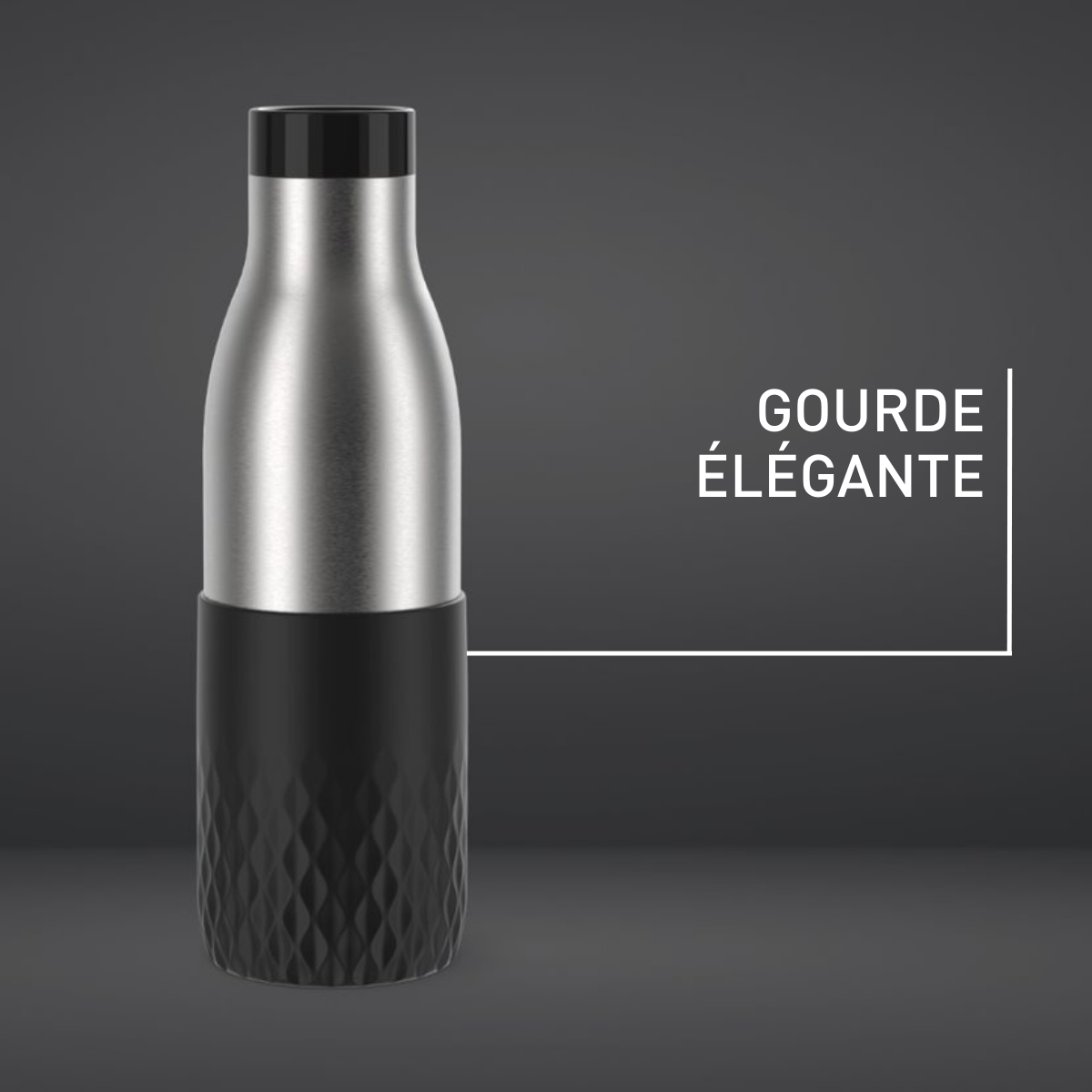 Bludrop Sleeve N3110510 Gourde inox et silicone - 0,5L - Noir
