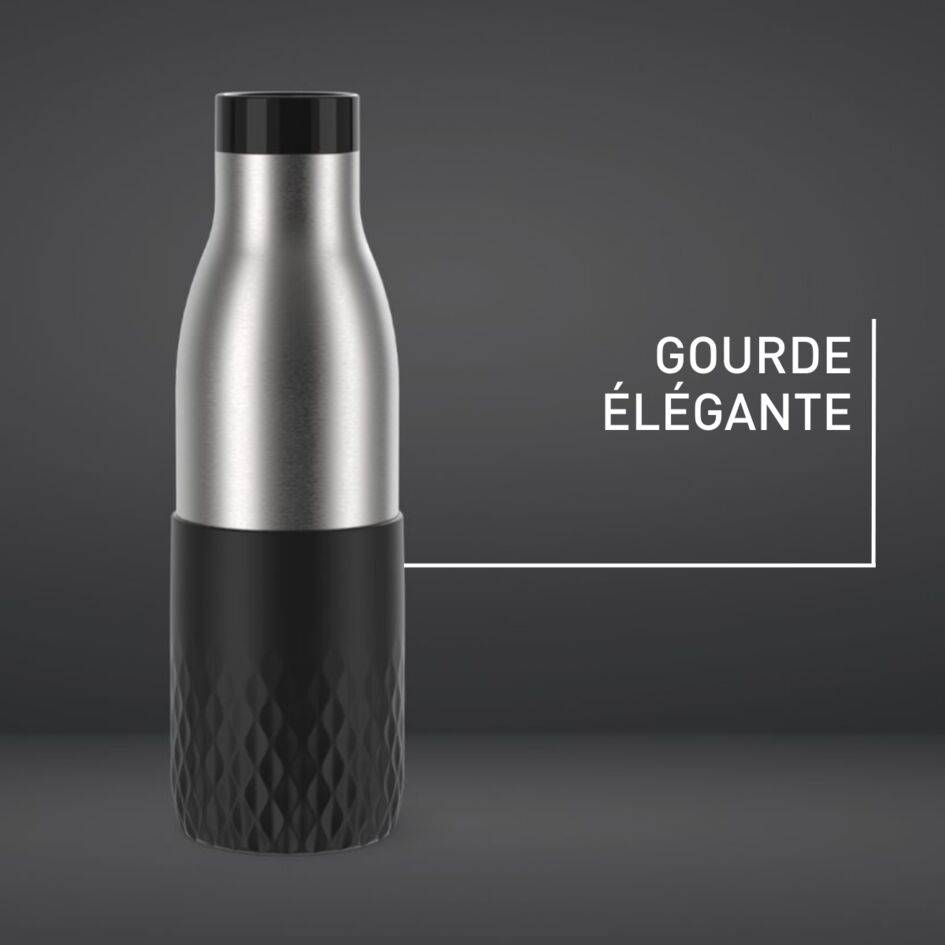 Bludrop Sleeve N3110510 Gourde inox et silicone - 0,5L - Noir