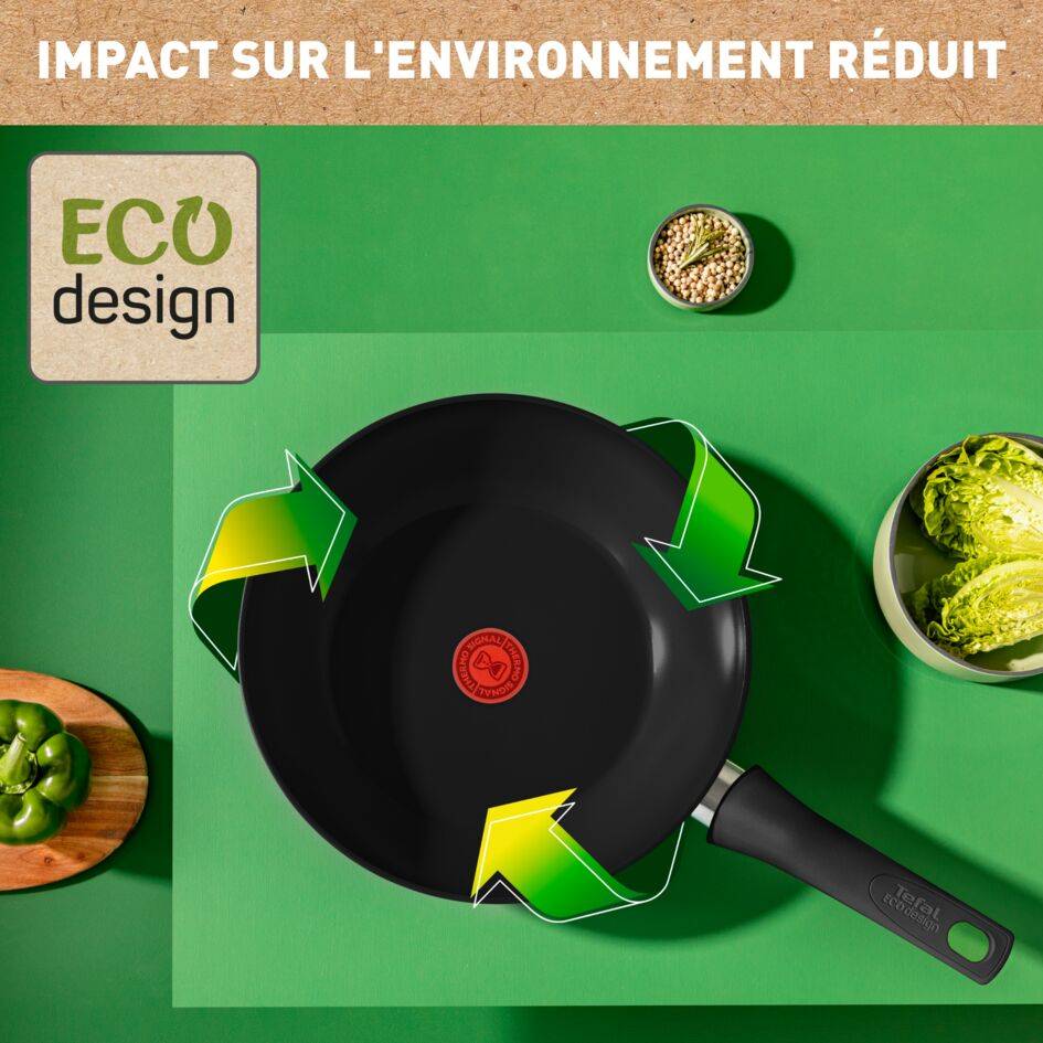 Renew Black On C4351932 Wok en céramique - 28 cm - Induction