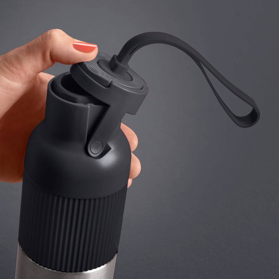 beYou N3121610 Gourde inox et silicone - 0,5L - 0,7L - Noir