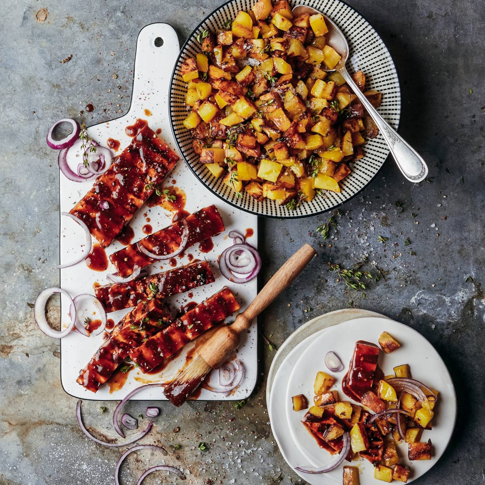 Ribs de tofu avec pommes de terre sautées au thym - Recette OptiGrill 2in1 | Tefal