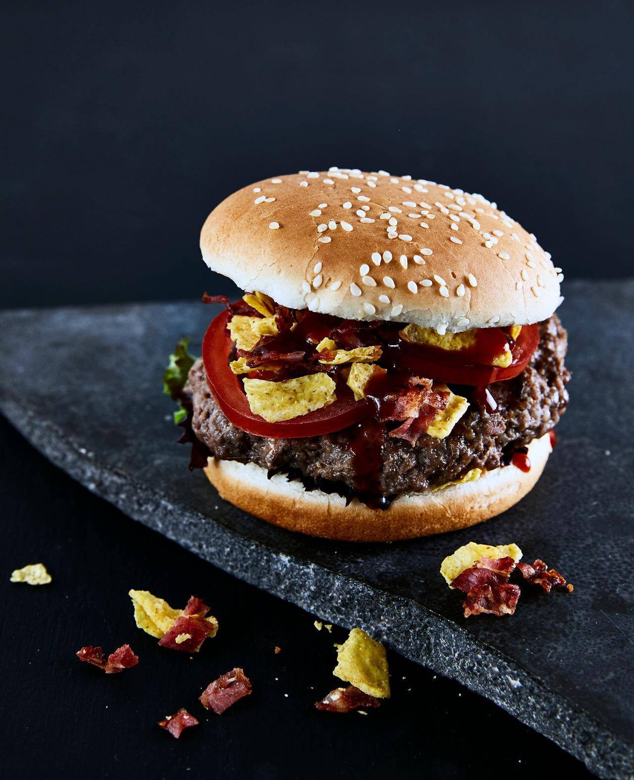 Burger au bacon et aux nachos - Recette OptiGrill + | Tefal