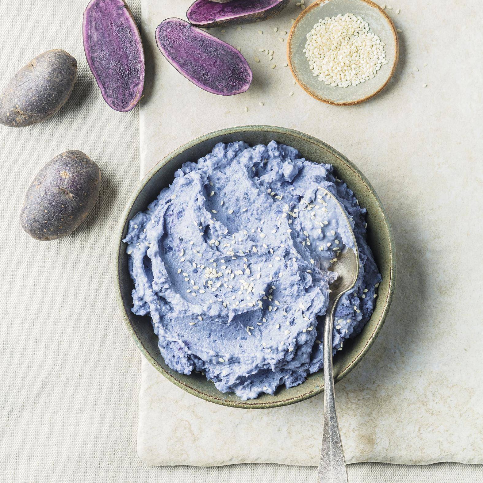 Purée de pommes de terre violette au tahini - Recepten Poêles et Casseroles | Tefal