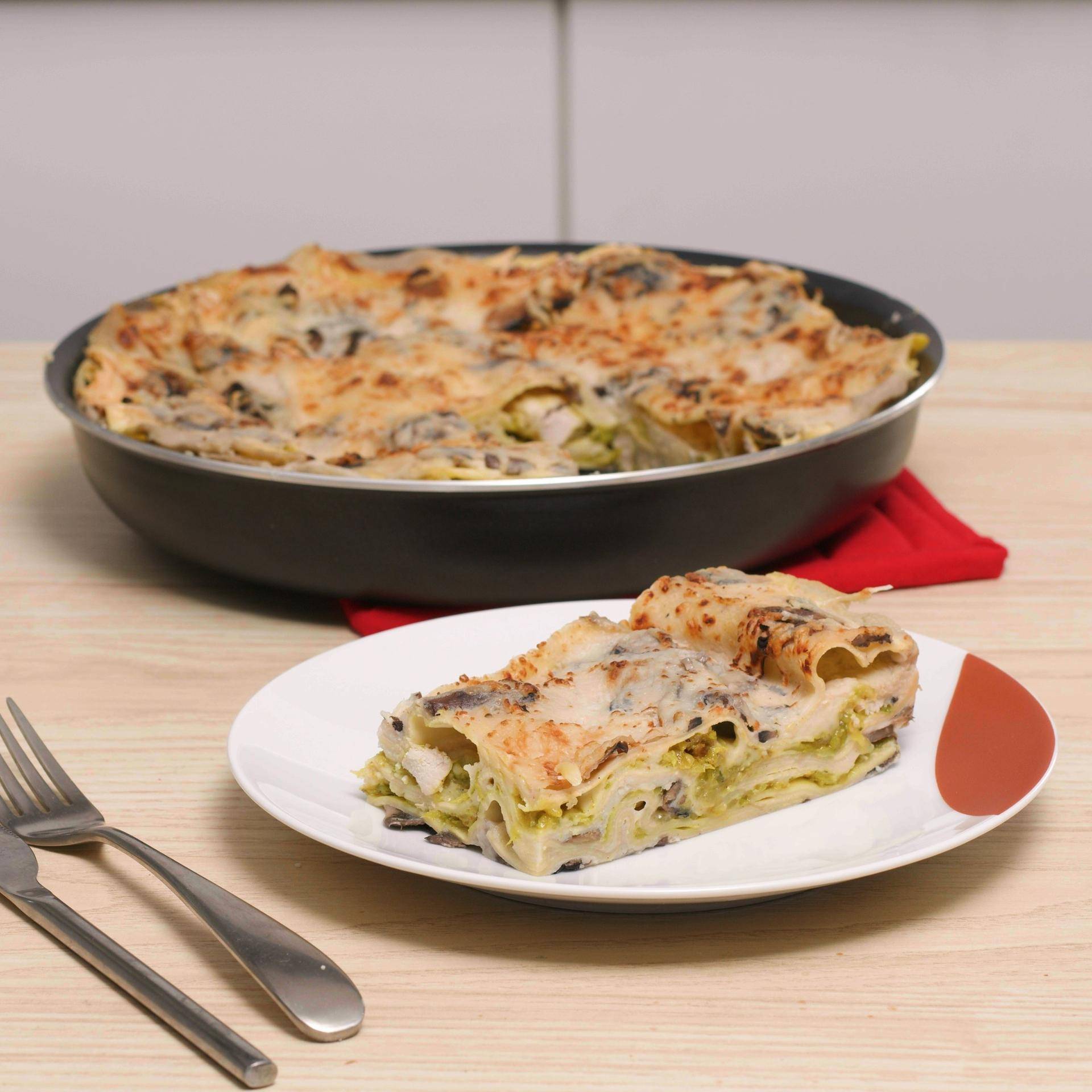Lasagnes au poulet, courgettes, curry et champignons de Paris - Recepten Poêles et Casseroles | Tefal