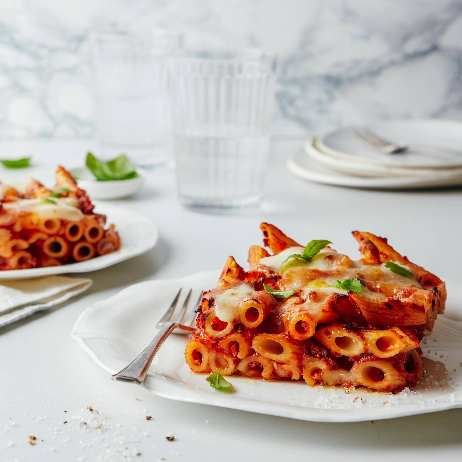 Gebakken pasta met mozzarella - Recepten OptiGrill 4in1 | Tefal