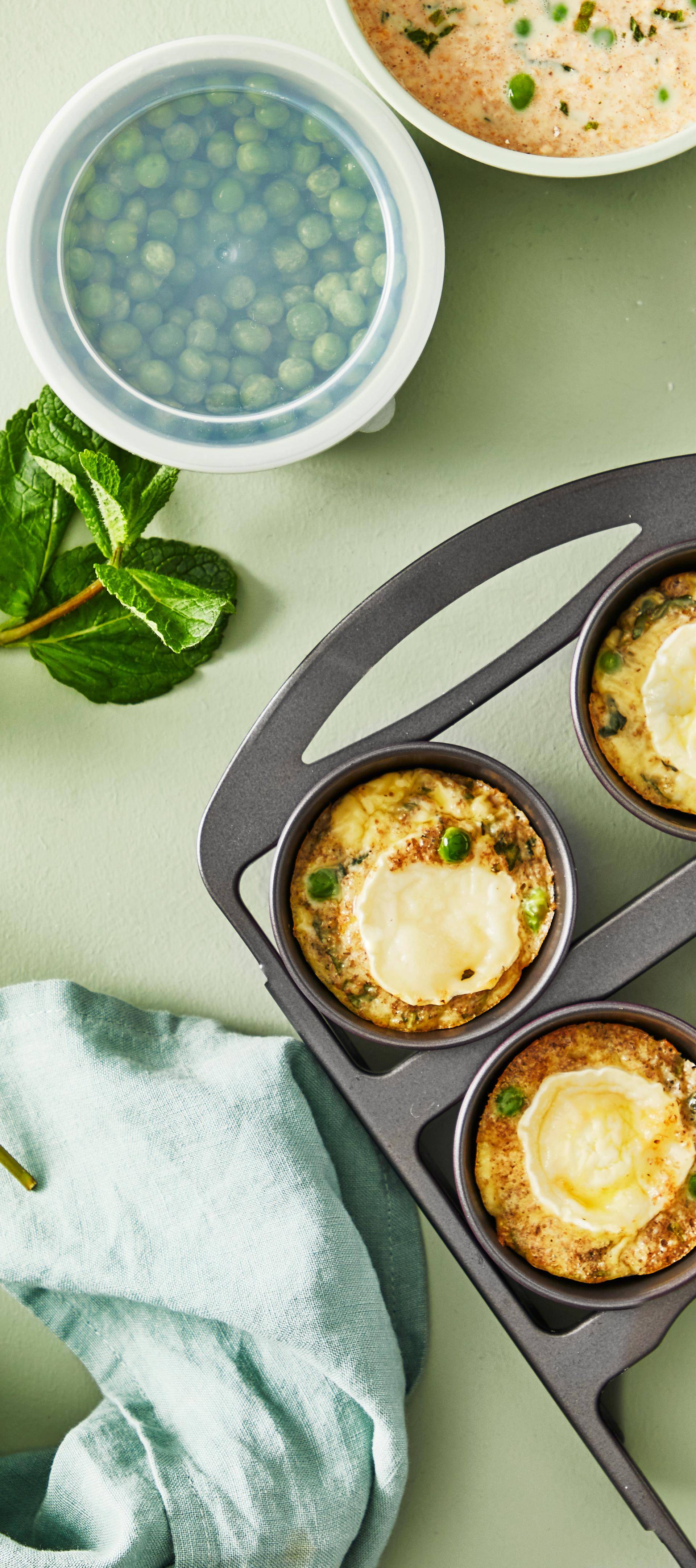 Clafoutis chèvre et petits pois - Recette Cake Factory | Tefal