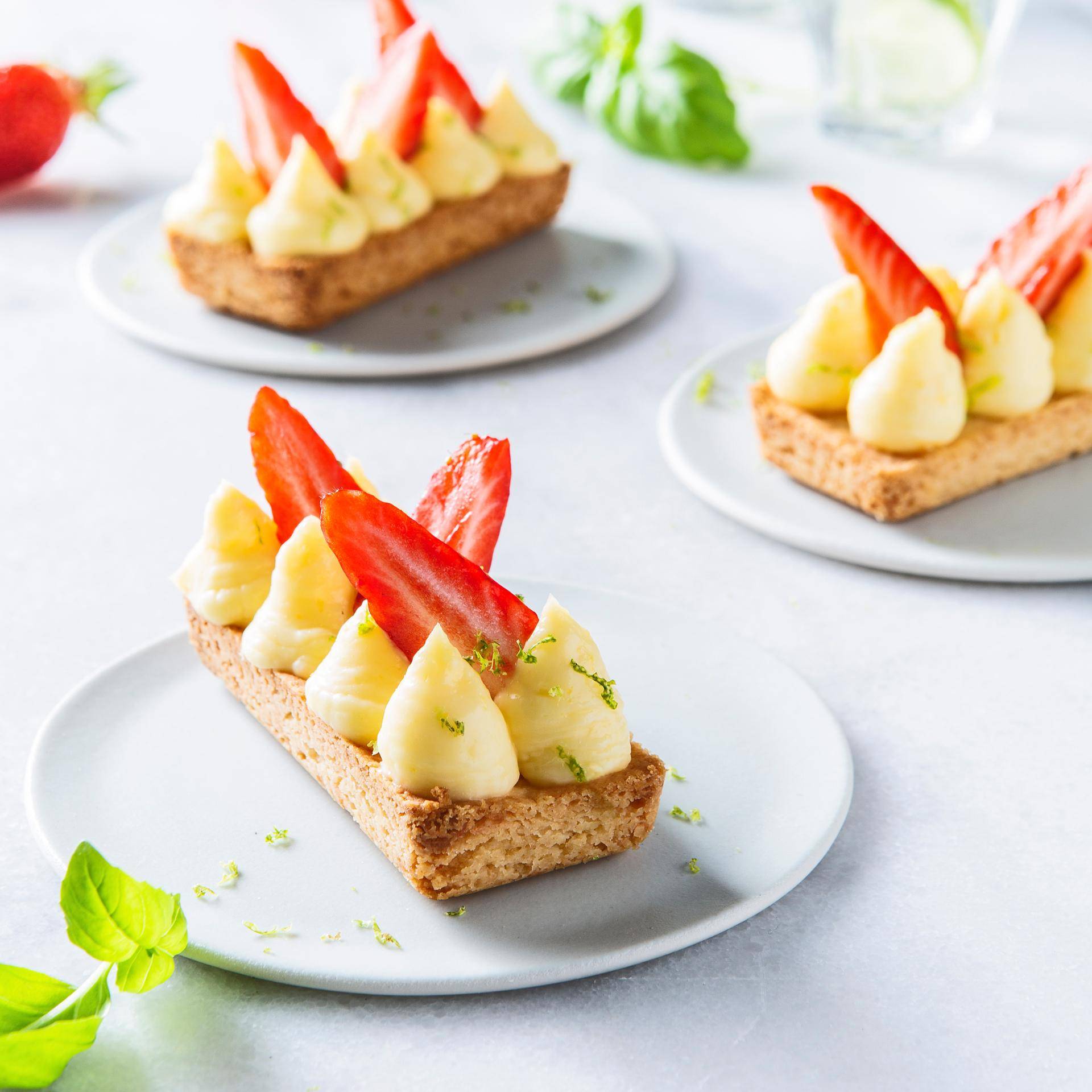 Tartes aux fraises citron vert et basilic - Recette Cake Factory | Tefal