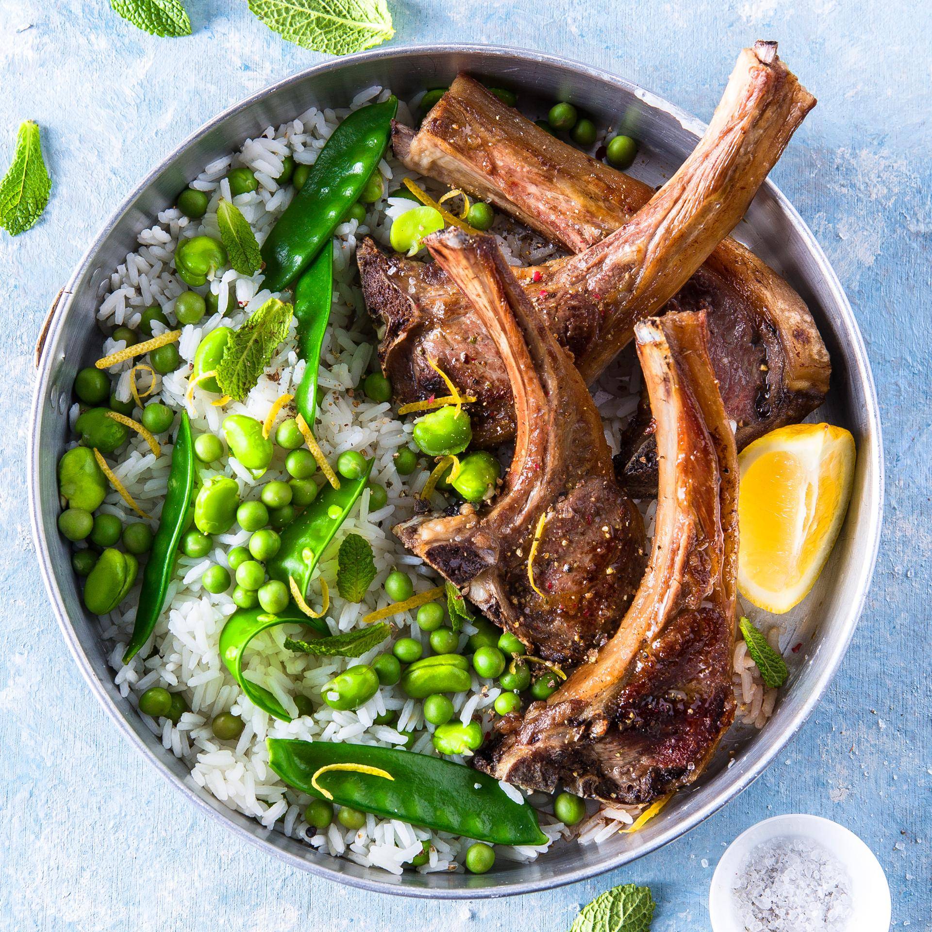 Côtelettes d’agneau au citron, riz et légumes - Recette Poêles et Casseroles | Tefal