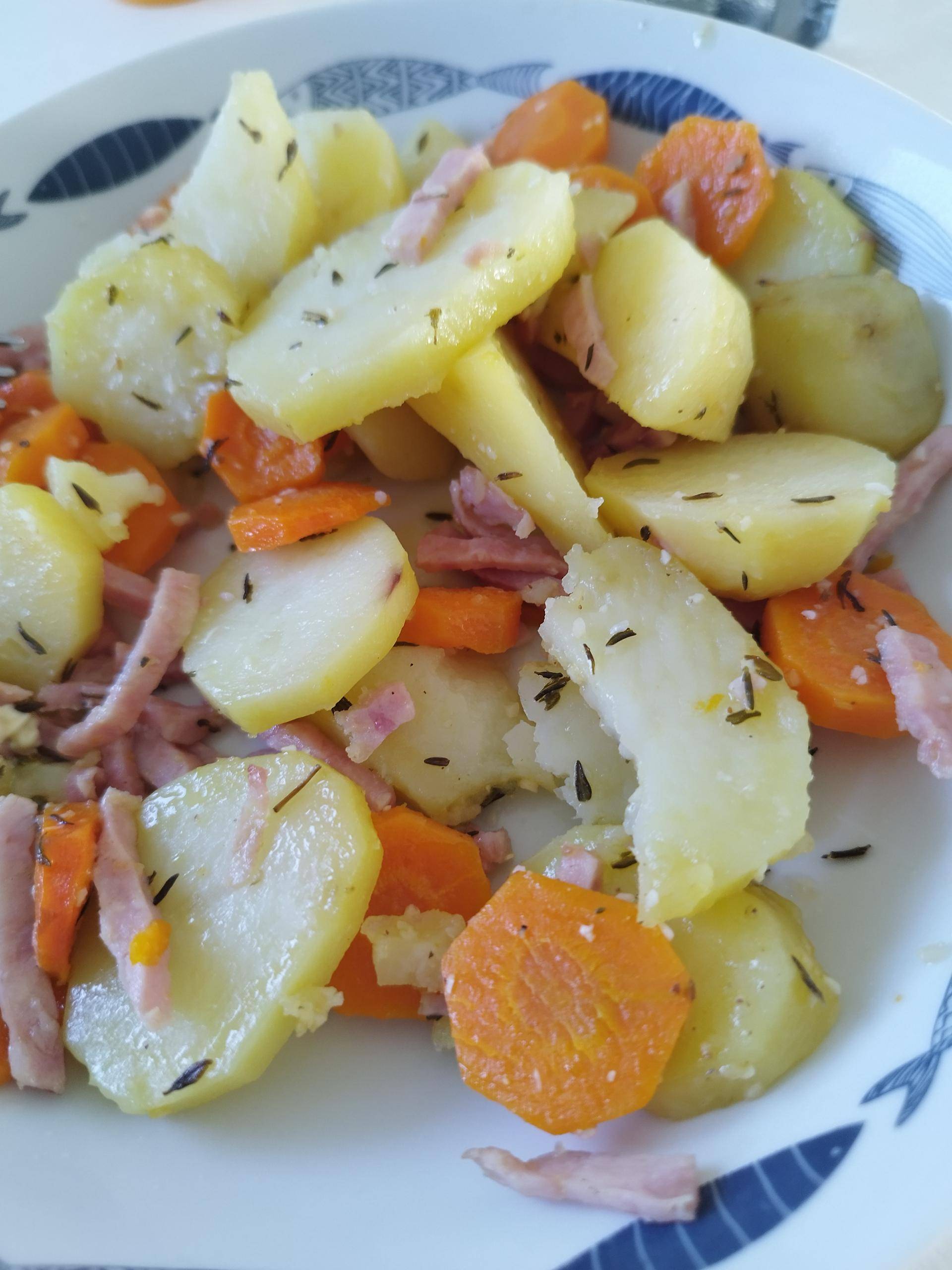 Carottes pommes de terres jambon - Recette Cake Factory | Tefal