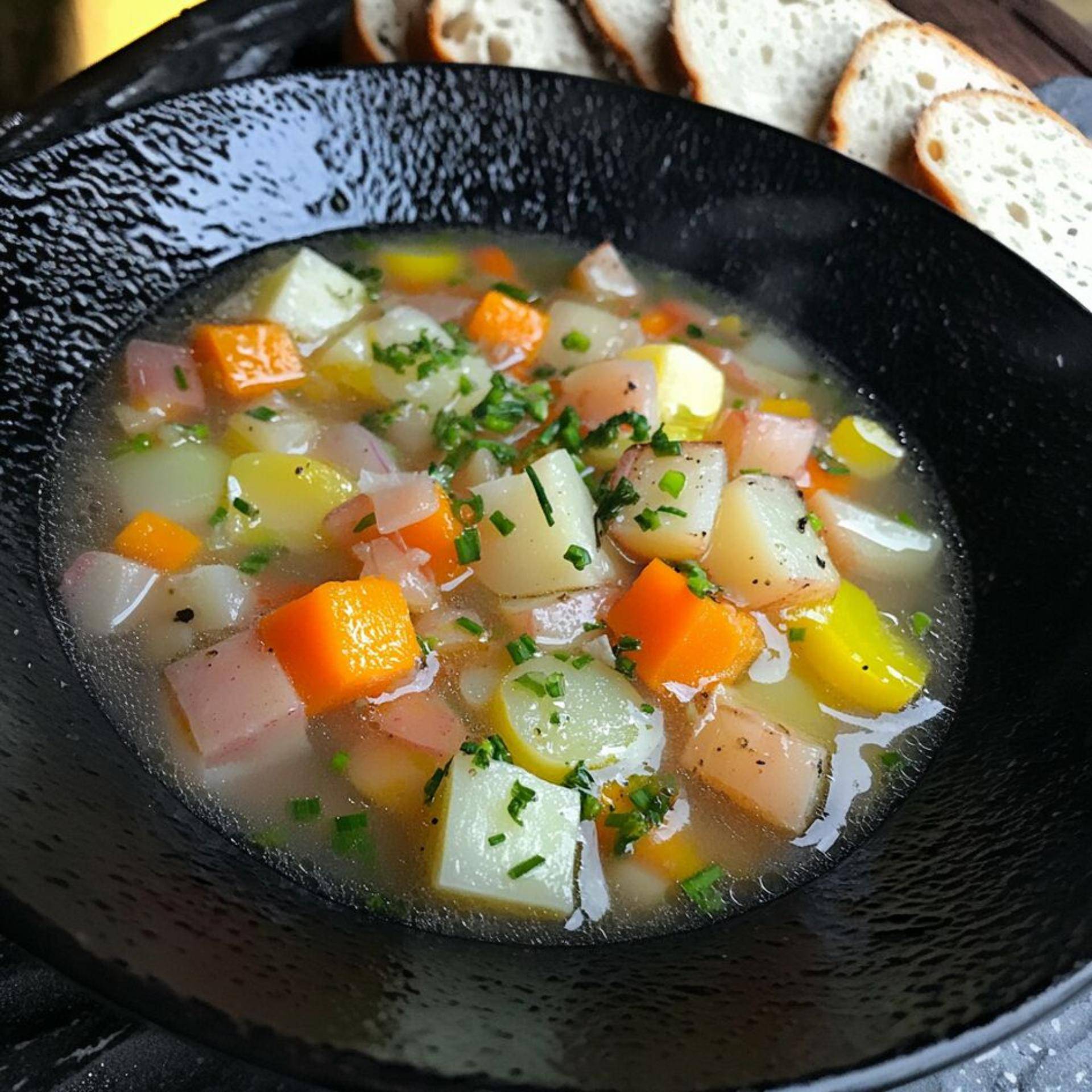 Potage paysan aux légumes racines et lardons fumés - Recette Poêles et Casseroles | Tefal