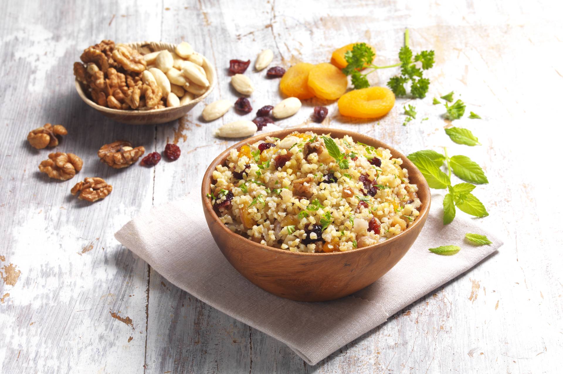 Boulgour, menthe, coriandre et fruits secs - Recepten undefined | Tefal