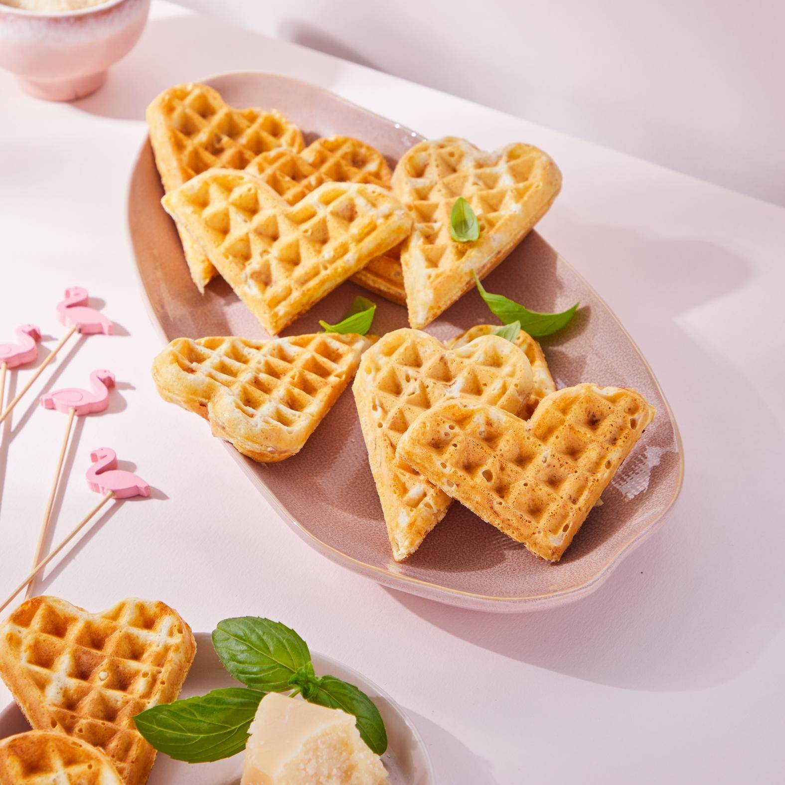 Gaufres cœur parmesan et jambon cru - Recette Snack Collection MECHANICAL | Tefal