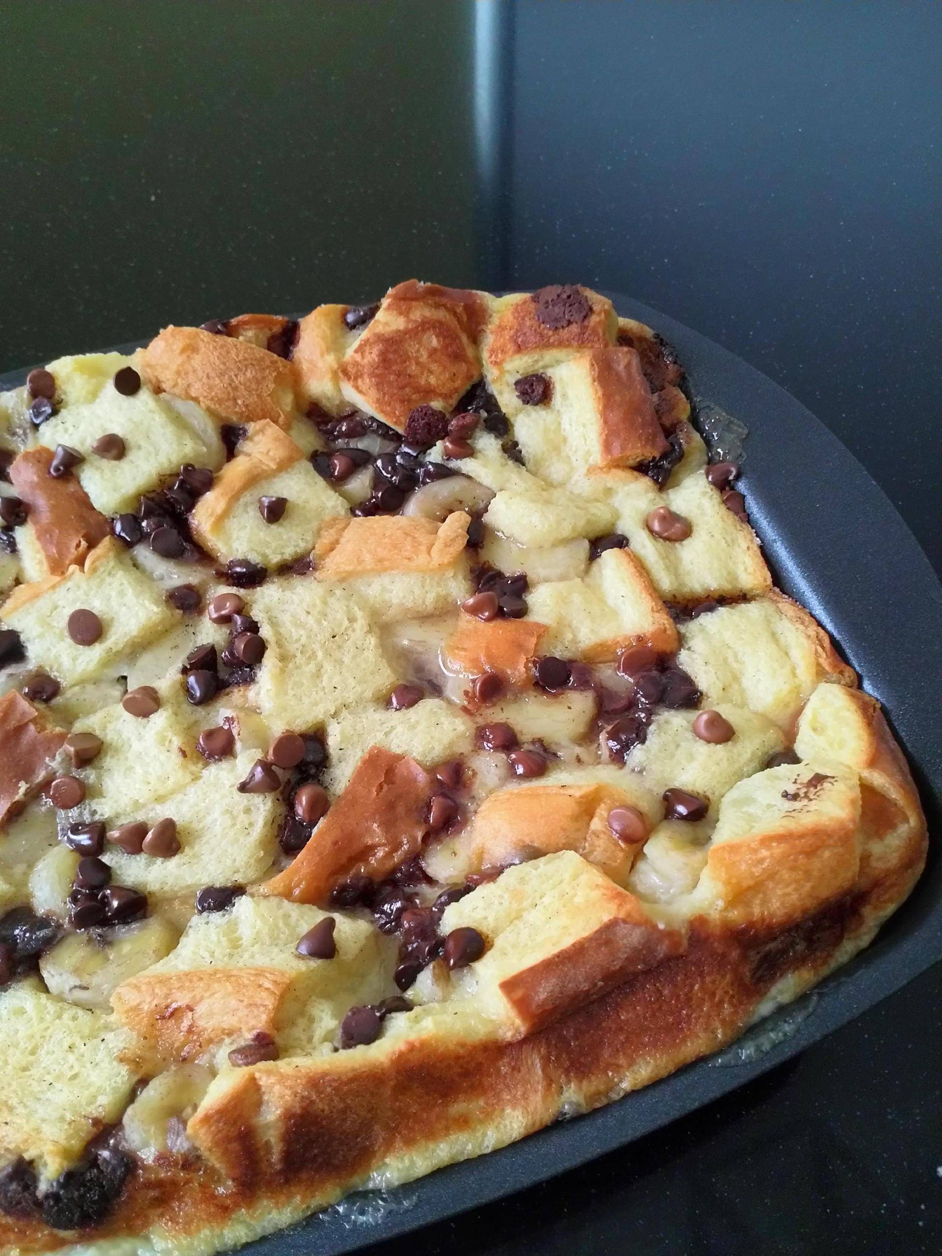 PUDDING DE BRIOCHE AUX BANANES ET PÉPITES DE CHOCOLAT - Recepten Cake Factory | Tefal