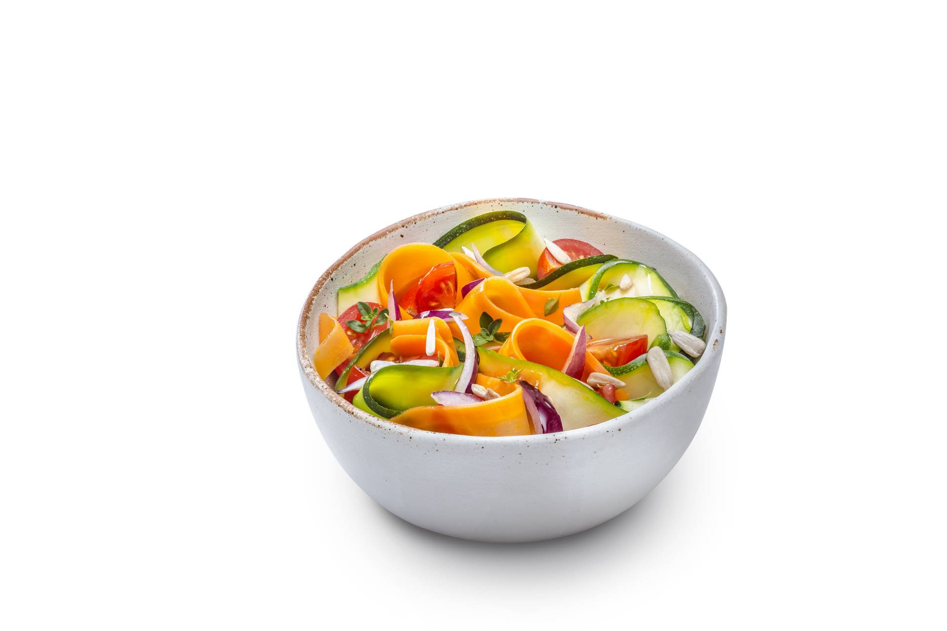 Tagliatelles de légumes, tomates cerise, vinaigrette et graines de tournesol - Recepten undefined | Tefal