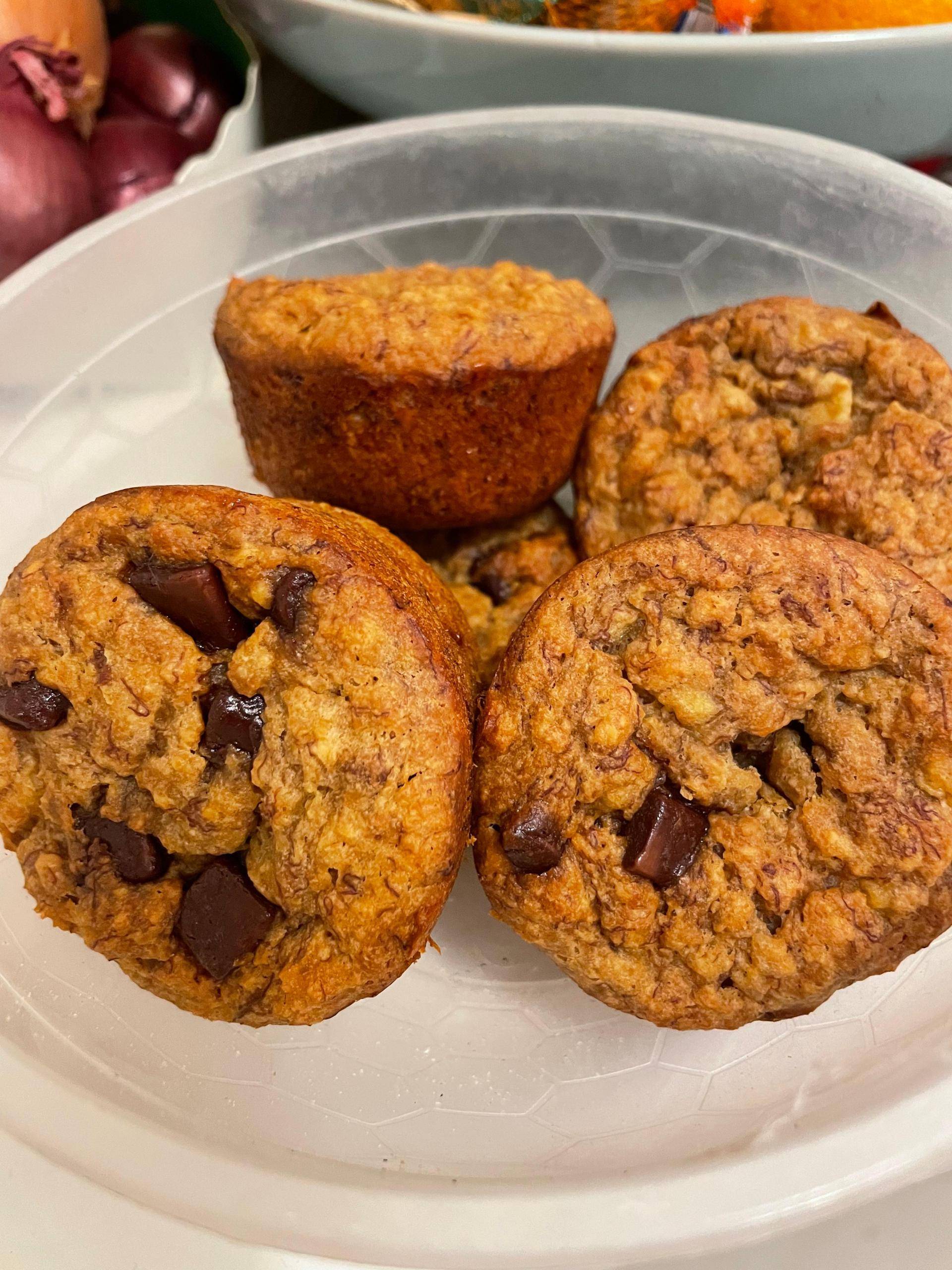 Banana muffins aux pépites de chocolat healthy - Recepten Cake Factory | Tefal