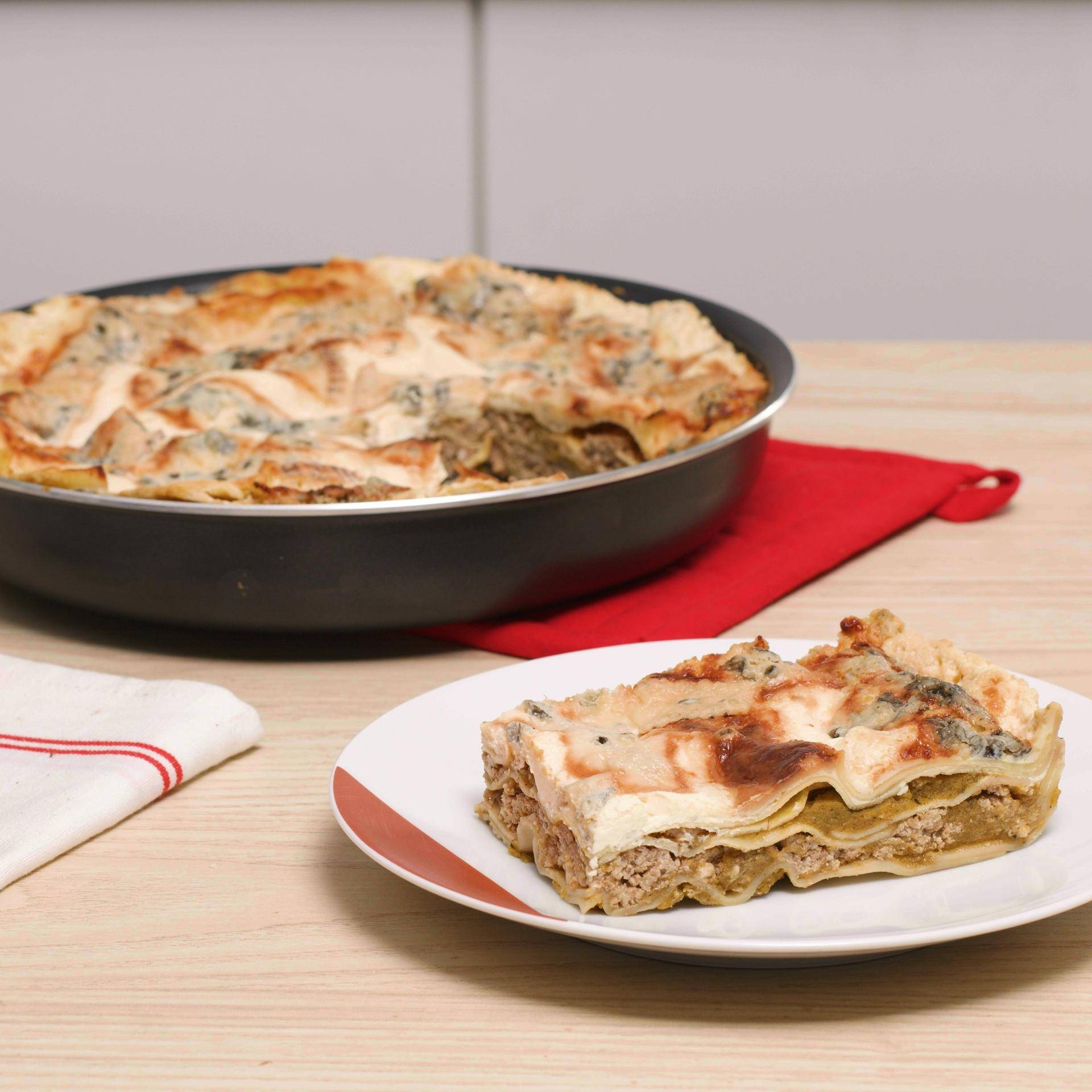 Lasagnes butternut, gorgonzola et pesto de noix - Recette Poêles et Casseroles | Tefal