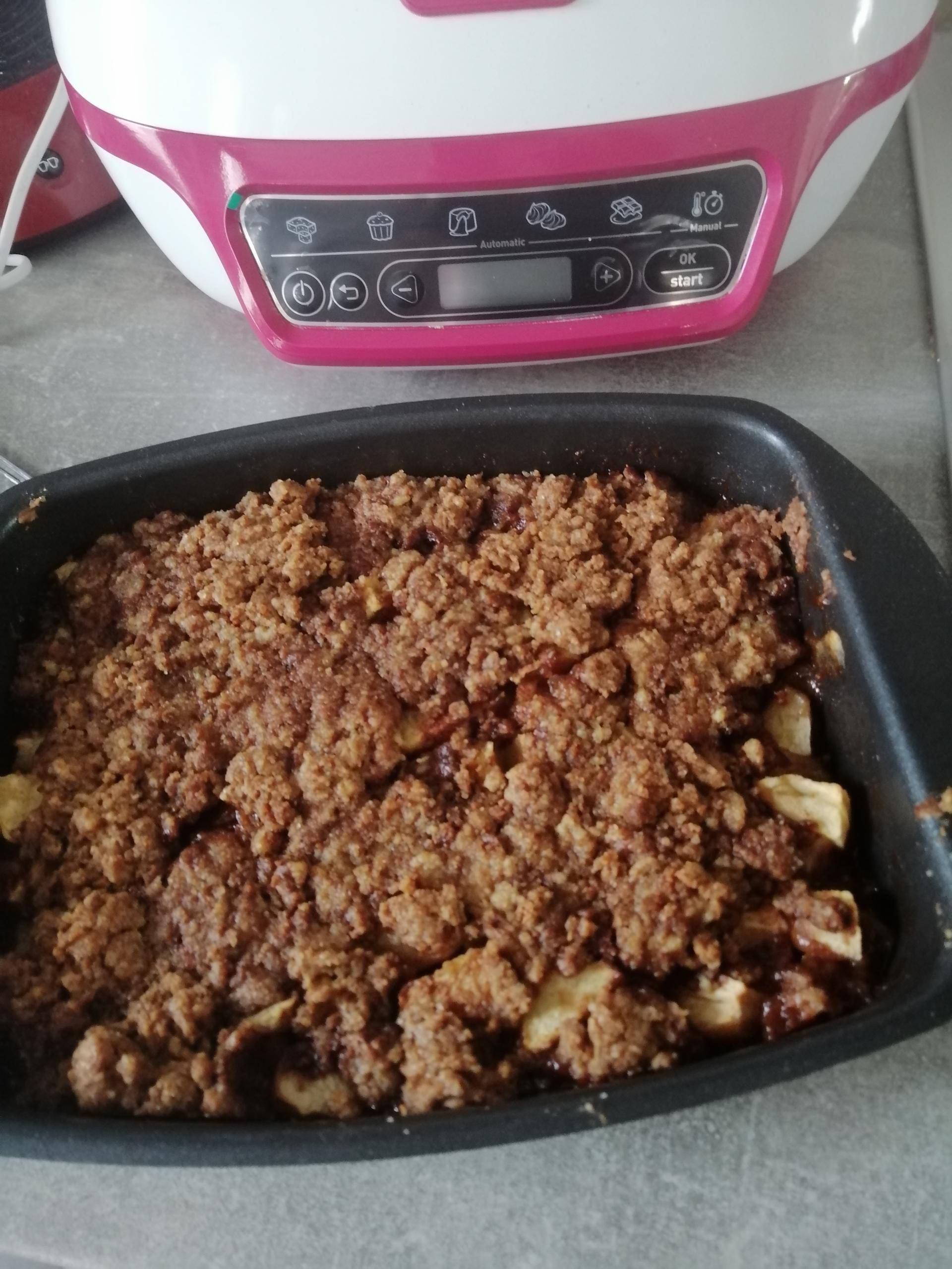Crumble pomme speculos chocolat - Recette Cake Factory | Tefal