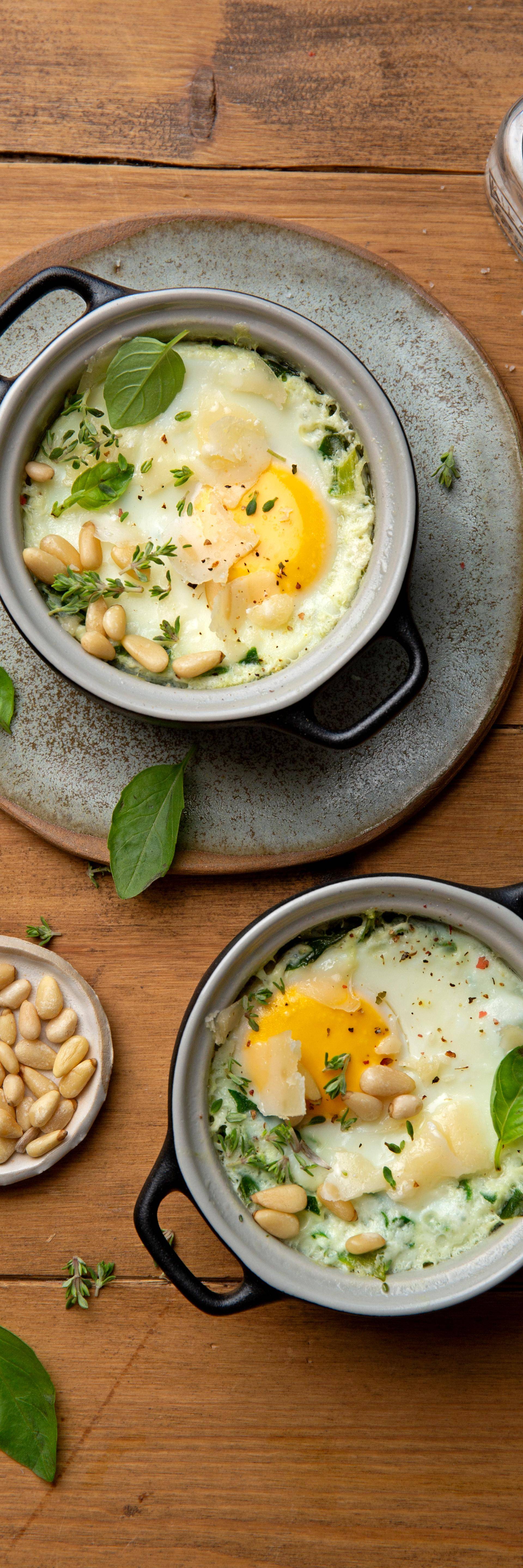 Oeufs cocotte aux épinards et au parmesan - Recette undefined | Tefal