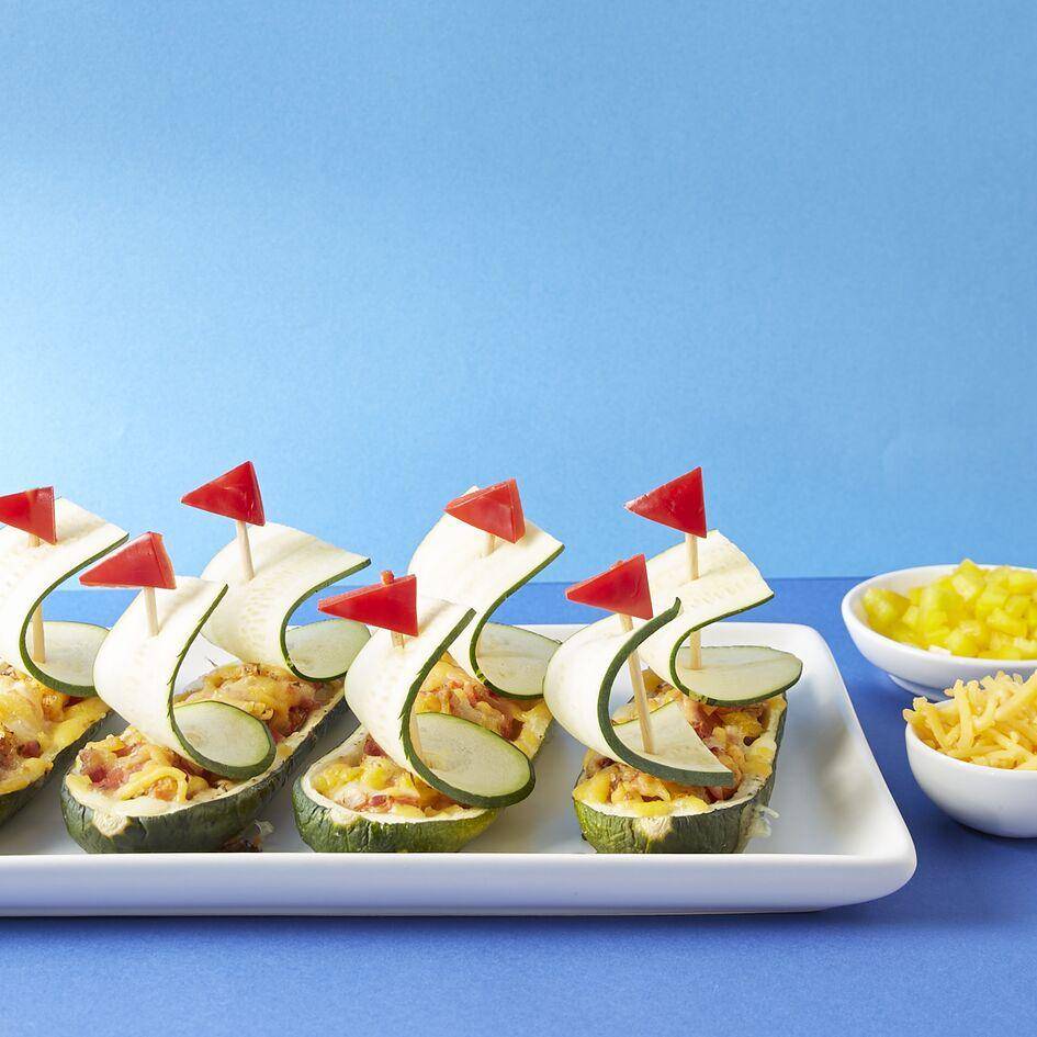 Bateaux courgettes au fromage - Recepten Cake Factory | Tefal