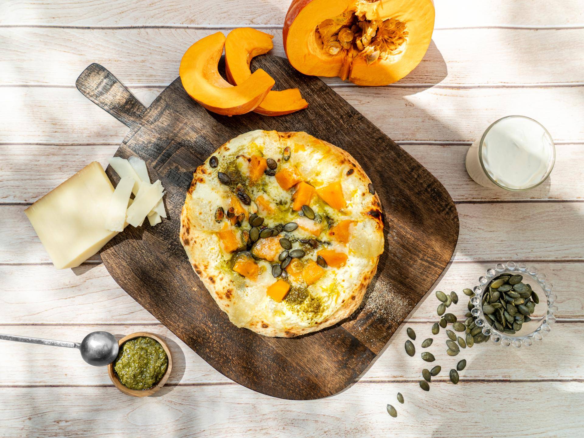 Courge, beaufort, pesto - Recette Pizza Oven | Tefal