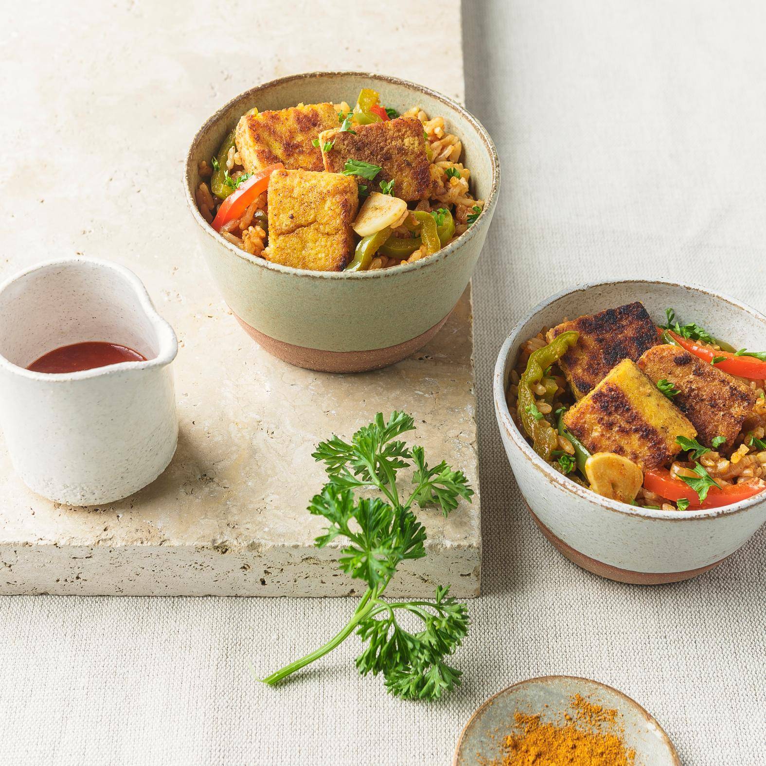 Riz aux épices Cajun et tempeh - Recette Poêles et Casseroles | Tefal