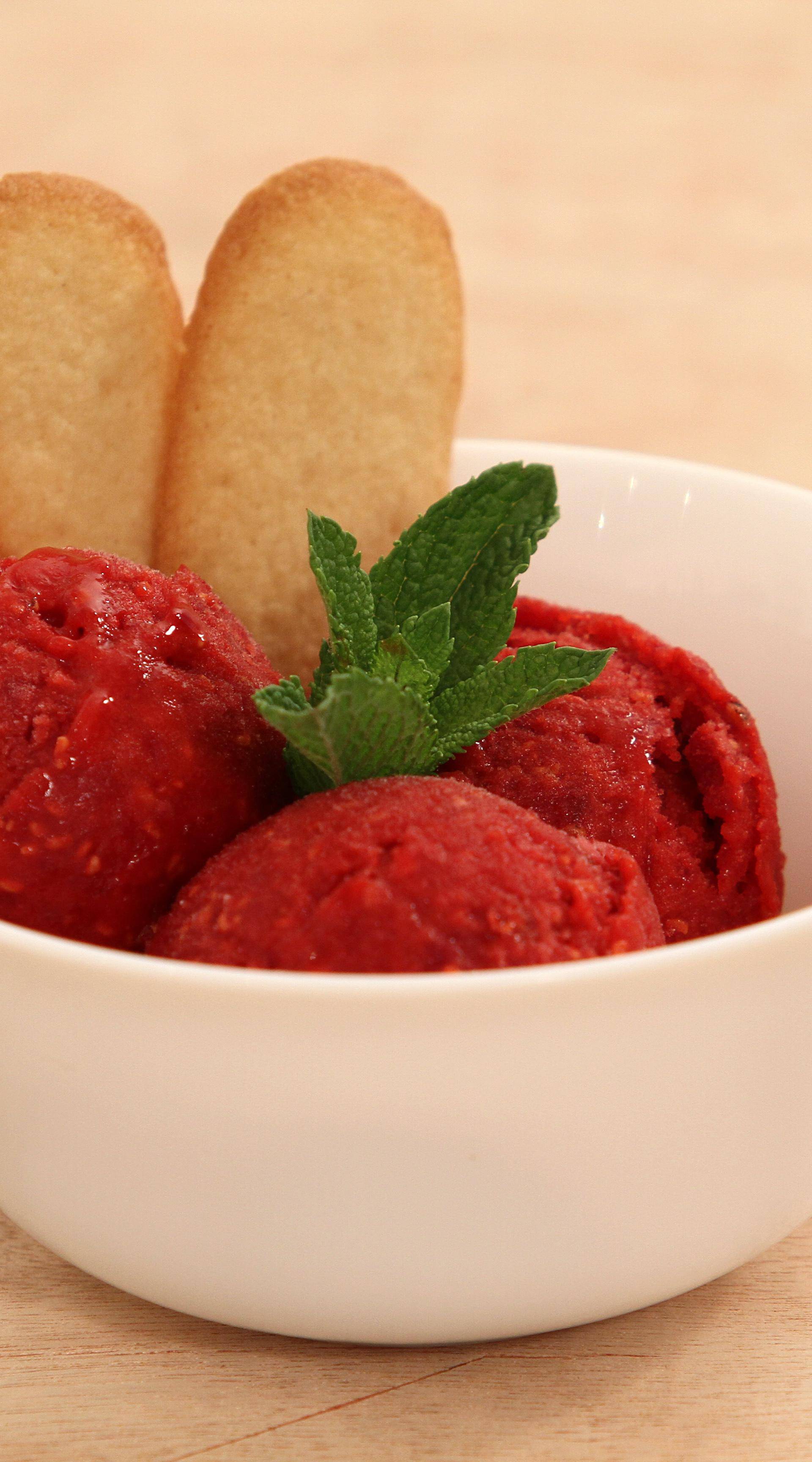 Sorbet minute framboise et poivre - Recette Balance de cuisine | Tefal