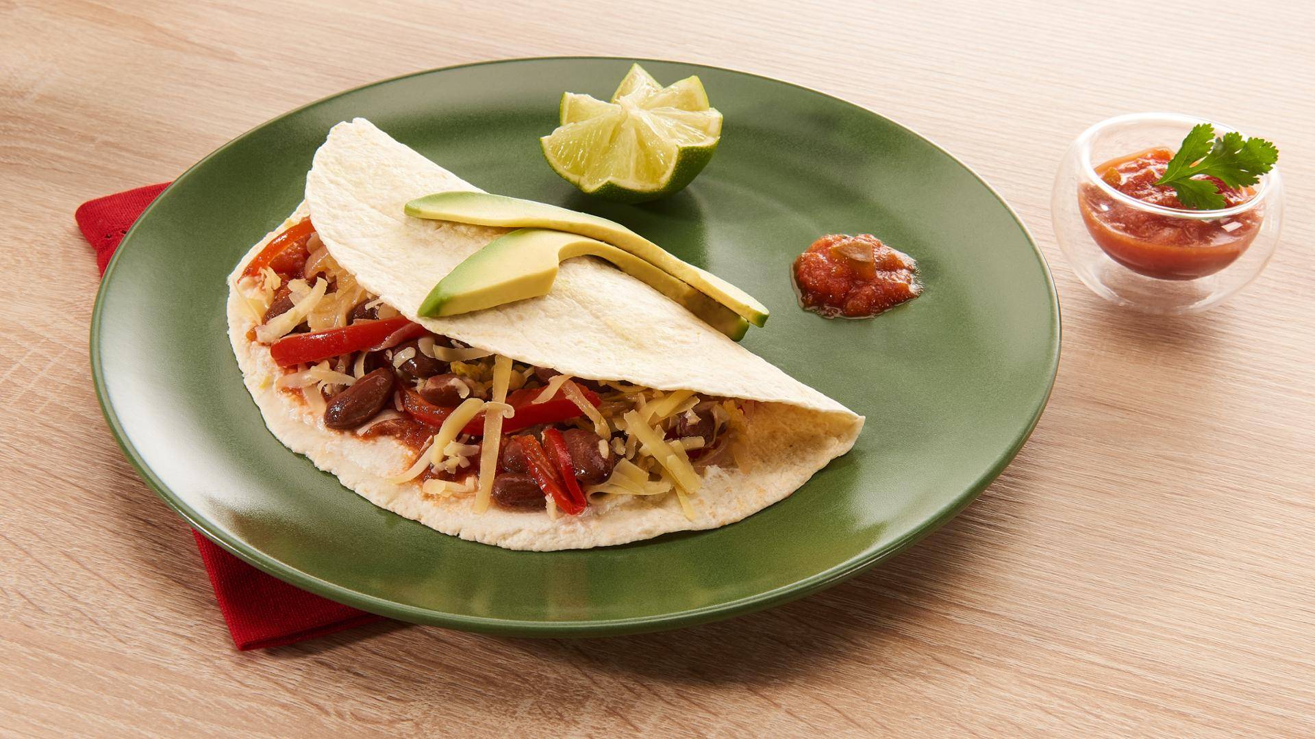 Tacos végétarien aux légumes sautés et avocat, fromage frais - Recepten Poêles et Casseroles | Tefal