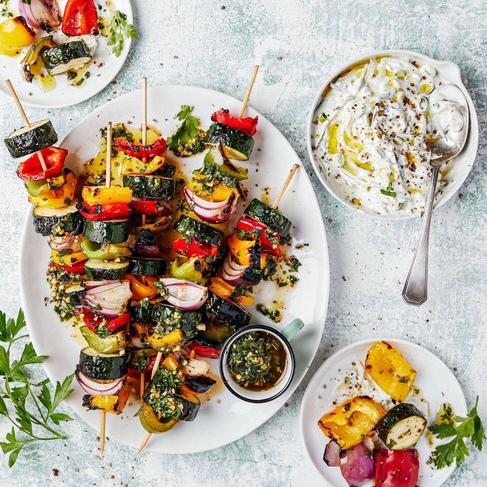 Brochettes de légumes grillés - Recepten OptiGrill 2in1 | Tefal