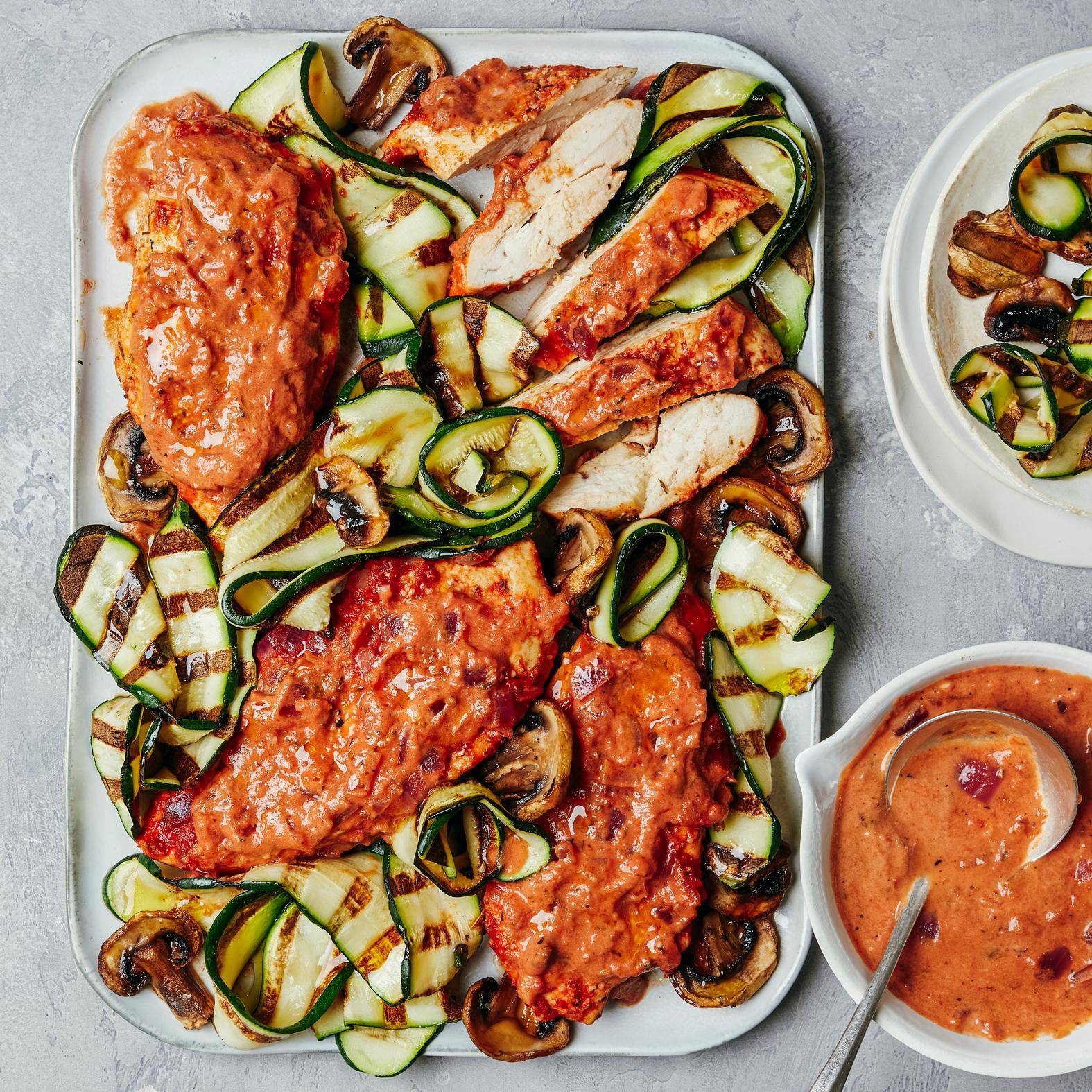 Poulet à la sauce tomate crémeuse et légumes grillés - Recette OptiGrill 2in1 | Tefal
