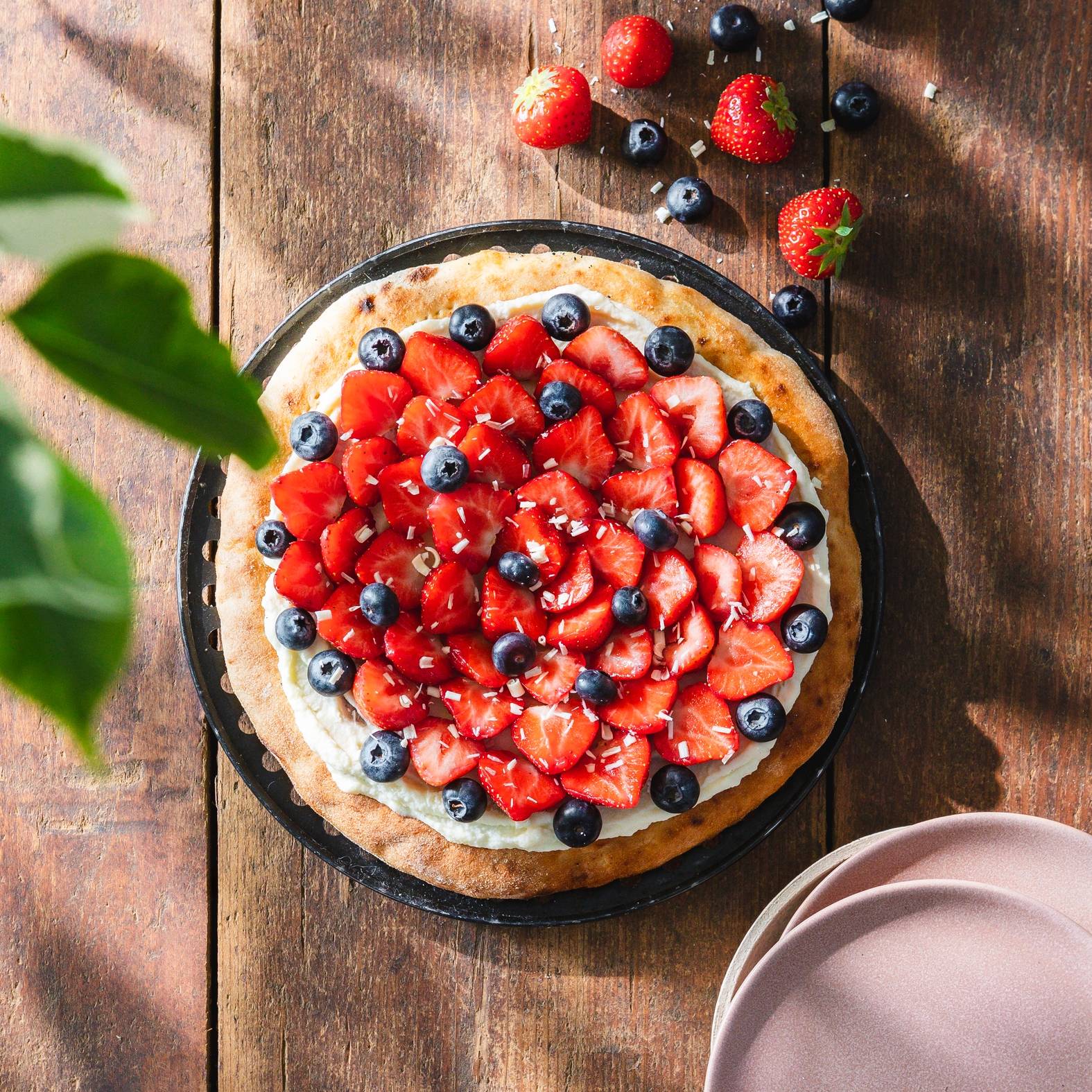 White chocolate and strawberry pizza - Recepten Pizza Pronto | Tefal