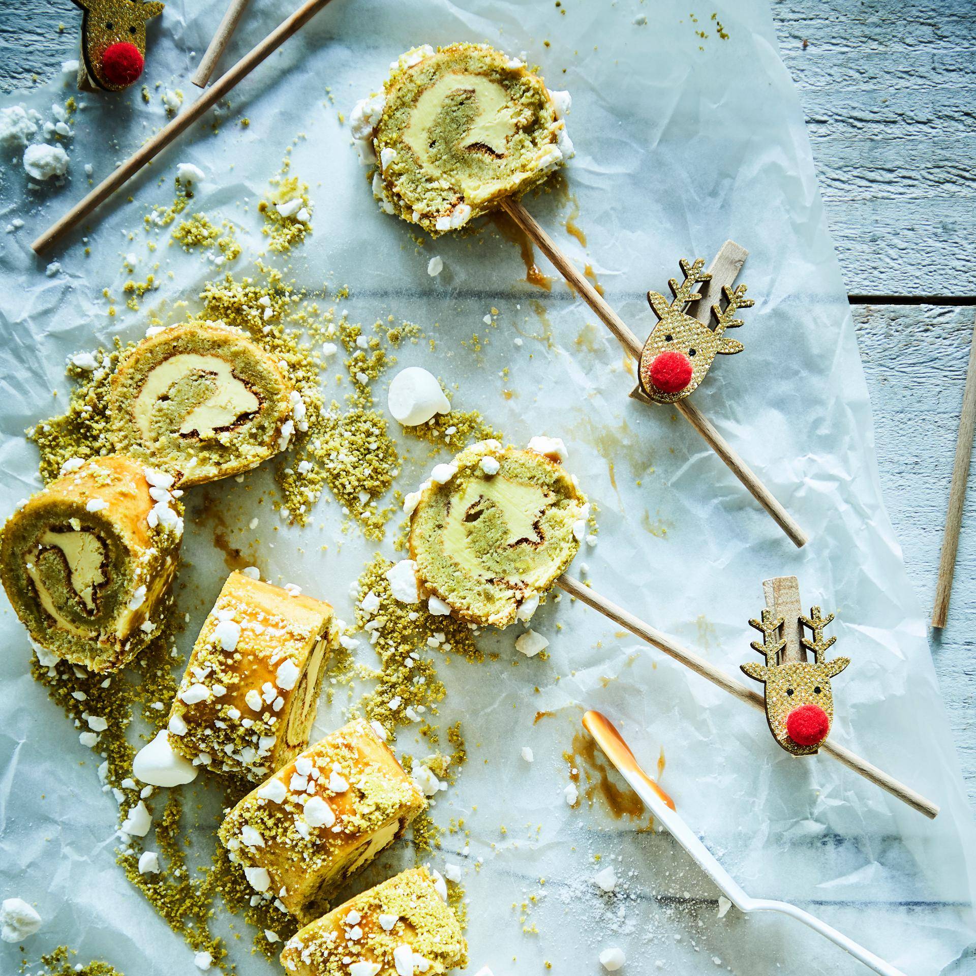 Mini roulés sucettes pistache, mangue et citron vert - Recepten Cake Factory | Tefal