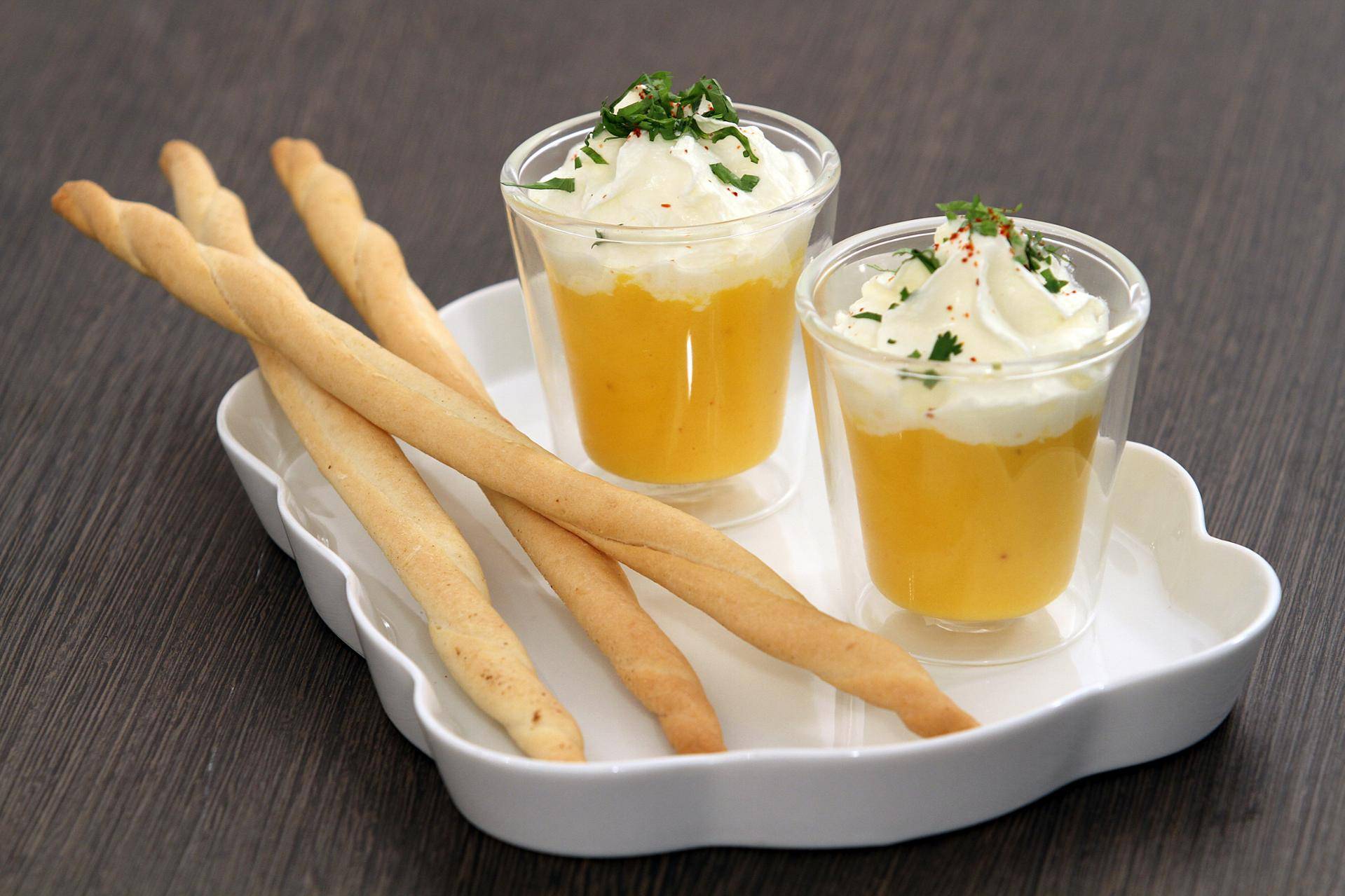 Crème de carottes, chantilly coriandre - Recepten Balance de cuisine | Tefal