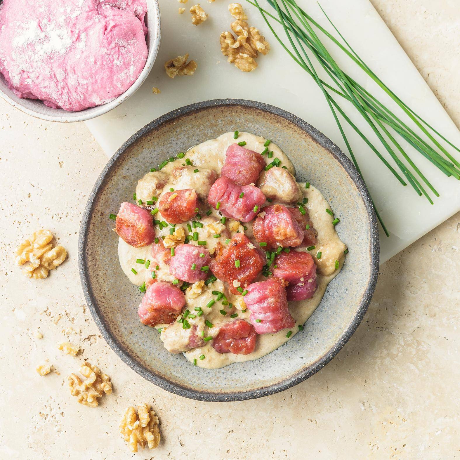 Gnocchis roses et sauce aux noix - Recette Poêles et Casseroles | Tefal