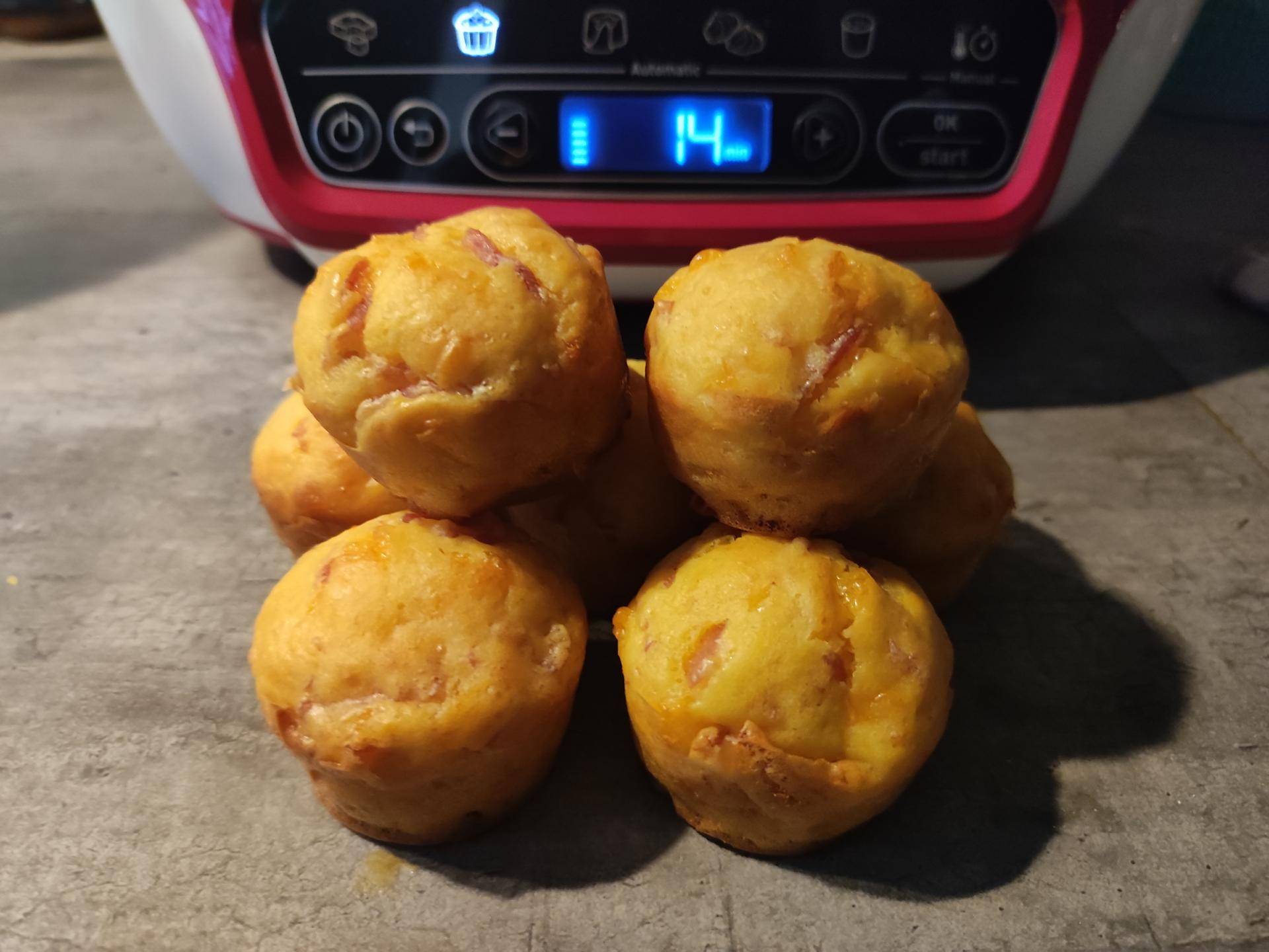 Mini muffins lardons cheddar - Recepten Cake Factory Délices | Tefal