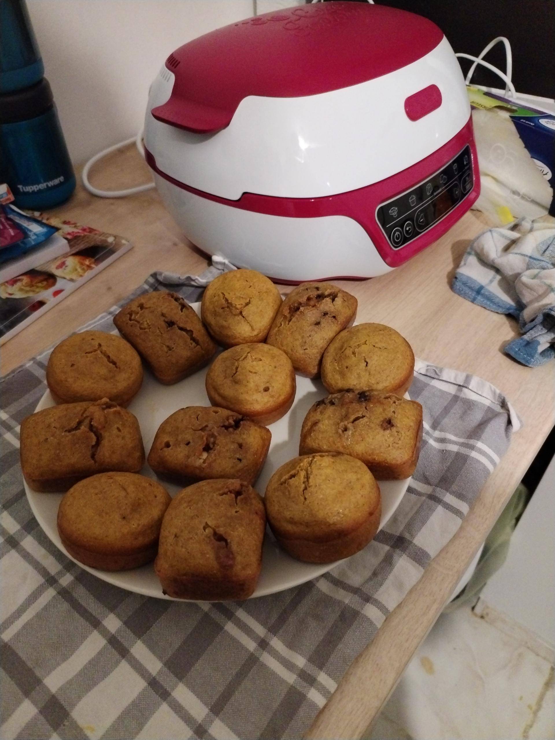 Muffins de patate douce et pépites de chocolat - Recepten Cake Factory Délices | Tefal