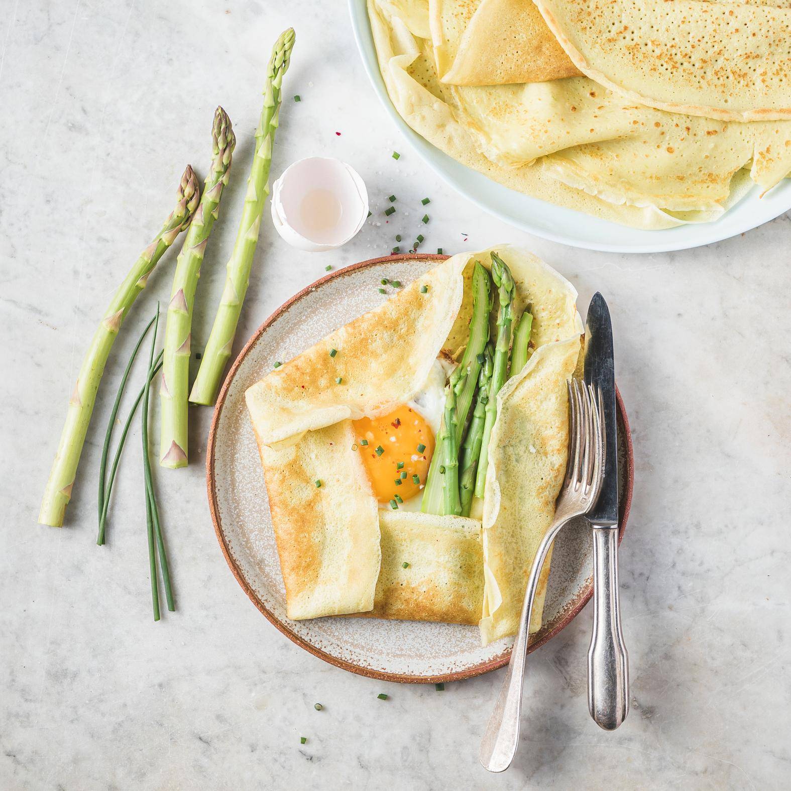 Hartige asperge crêpes - Recepten undefined | Tefal