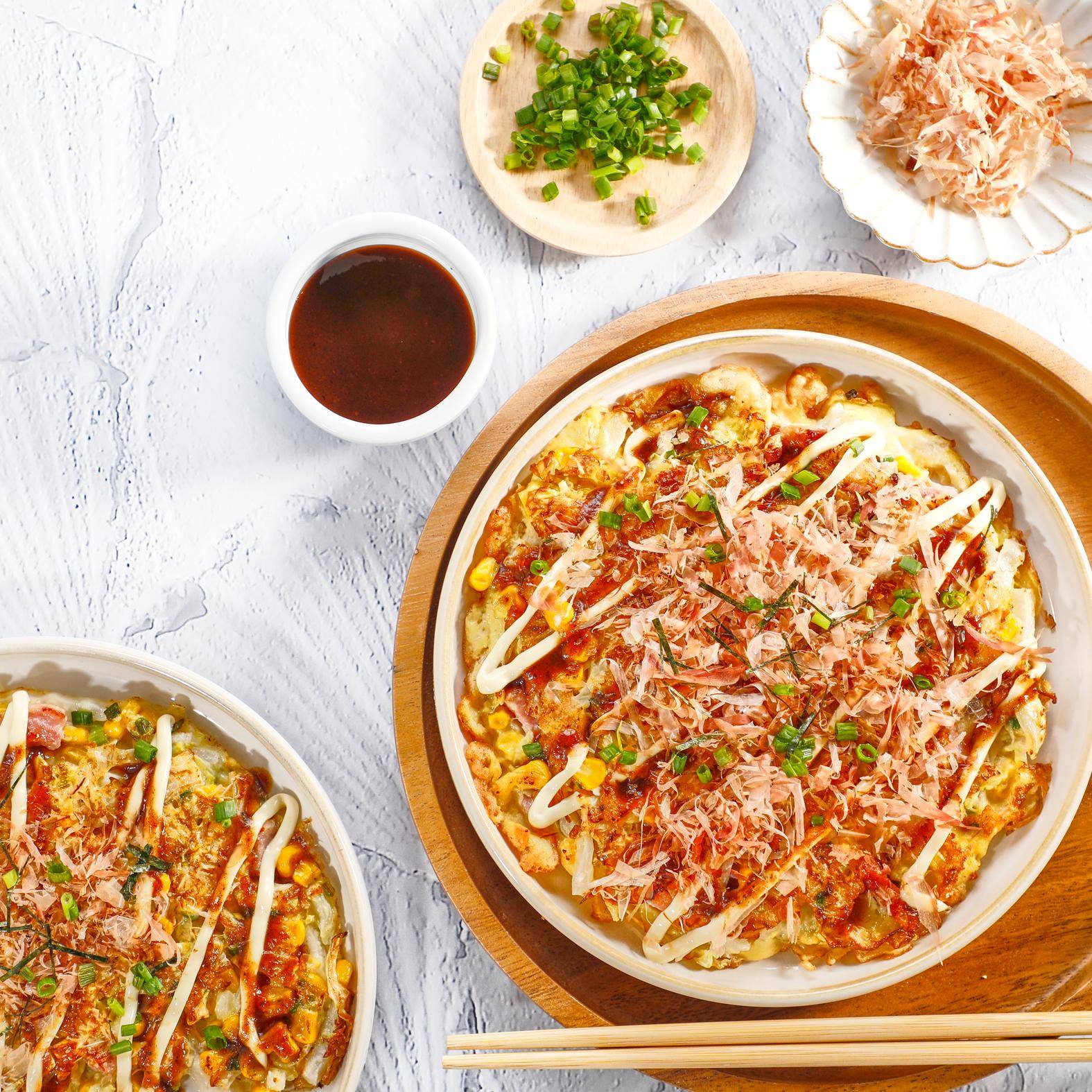 Okonomiyaki (pancake japonais salé) - Recepten Poêles et Casseroles | Tefal