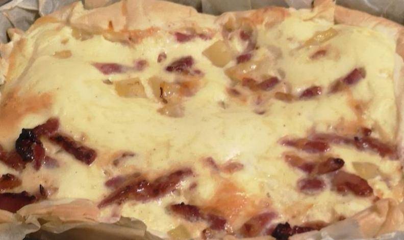 Quiche pomme de terre et lardons - Recette Cake Factory | Tefal