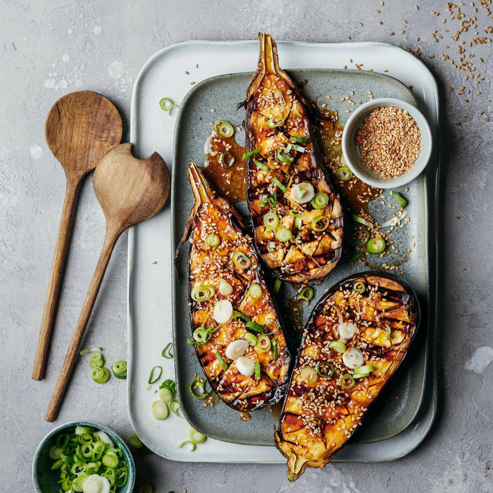 Aubergines teriyaki grillées - Recepten OptiGrill 2in1 | Tefal