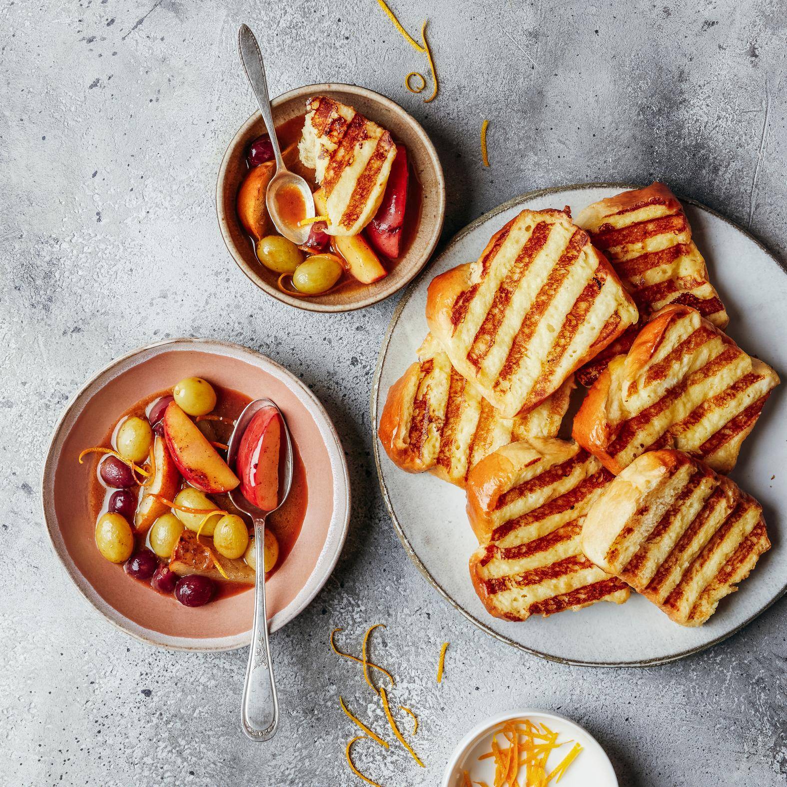 Brioche perdue met geroosterd herfstfruit - Recepten OptiGrill 2in1 | Tefal