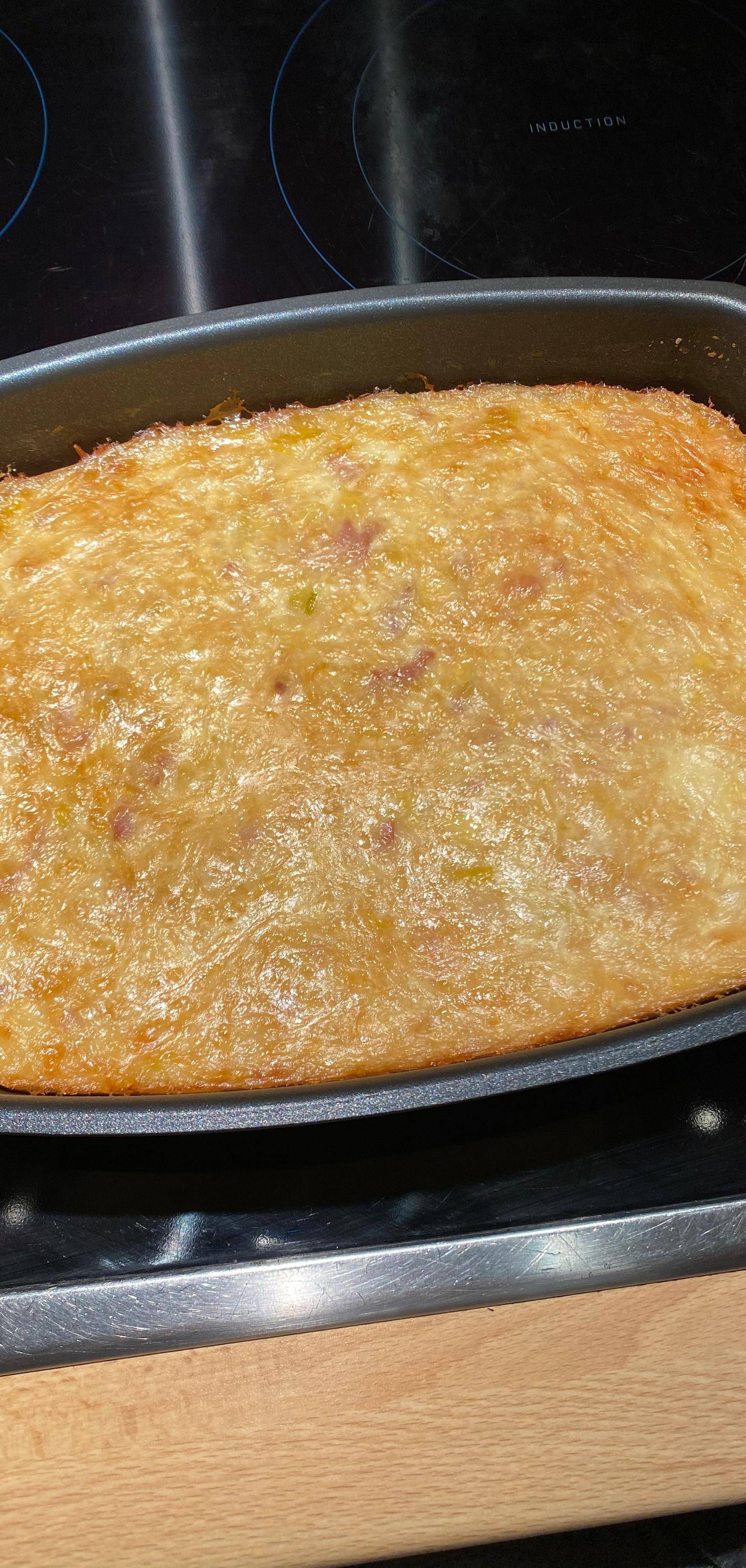 Gratin de poireaux au jambon et à la cancoillotte - Recette Cake Factory | Tefal