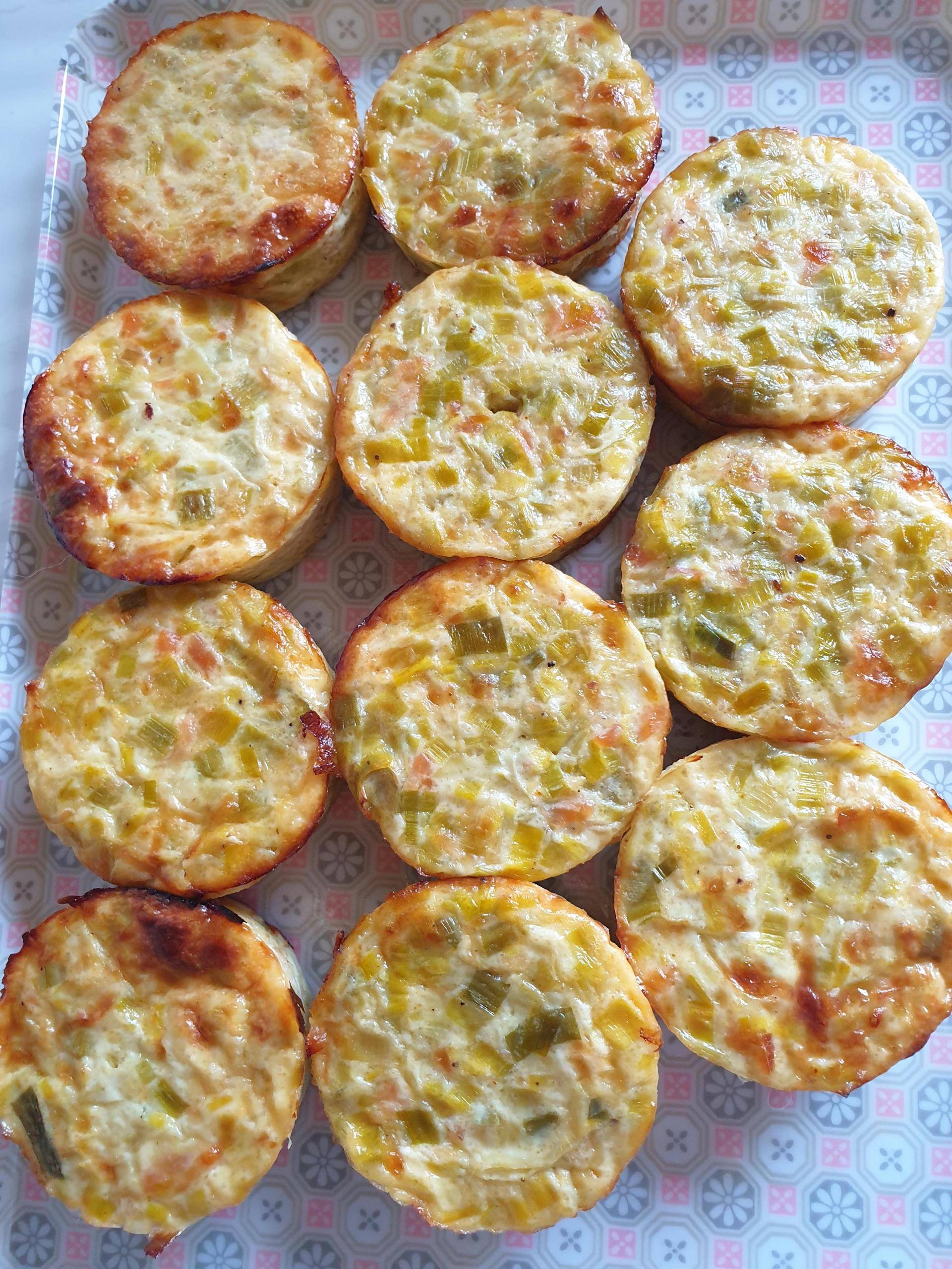 MINIS QUICHES sans Pâte SAUMON FUMÉ-POIREAUX - Recepten Cake Factory | Tefal