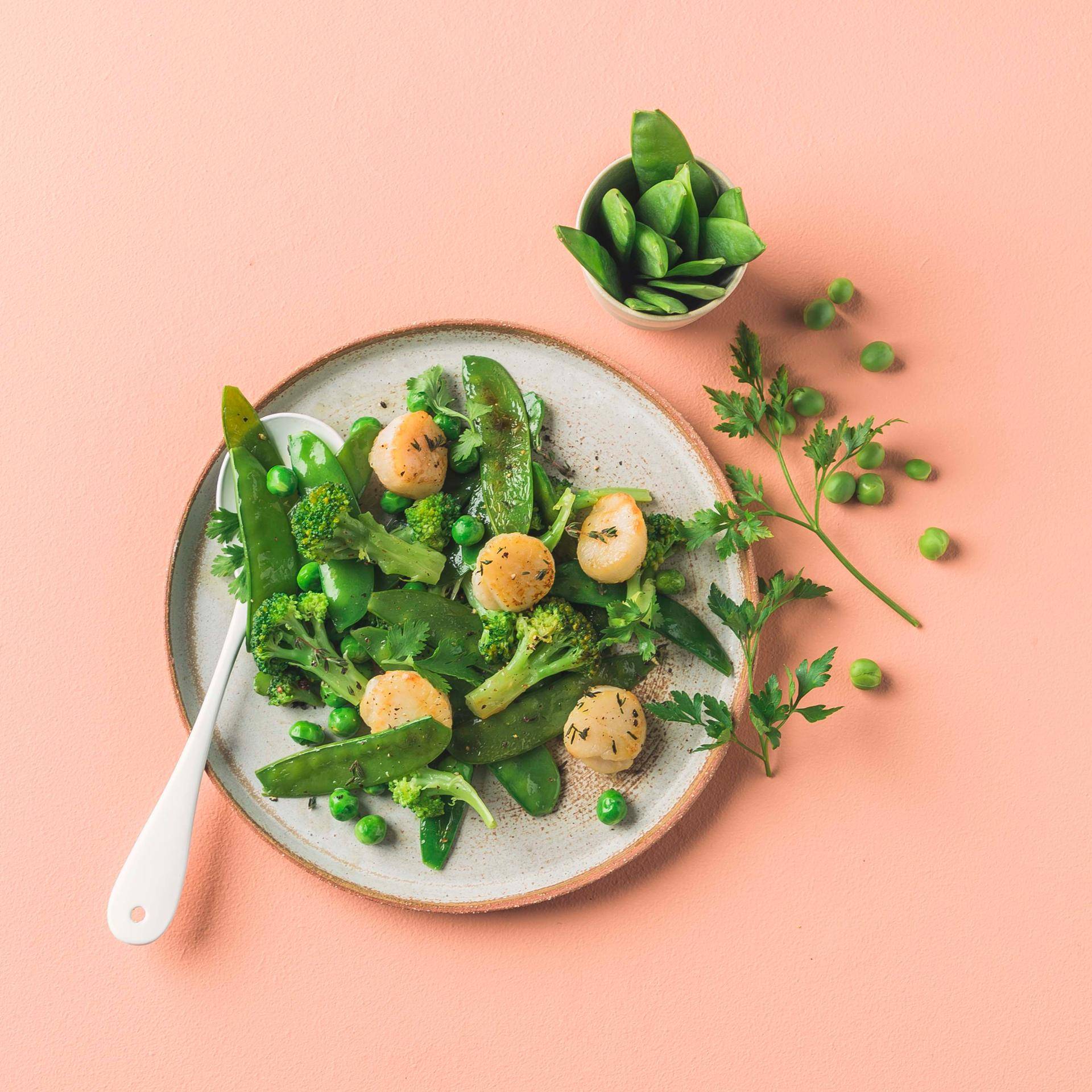 Légumes verts et noix de Saint Jacques - Recepten undefined | Tefal