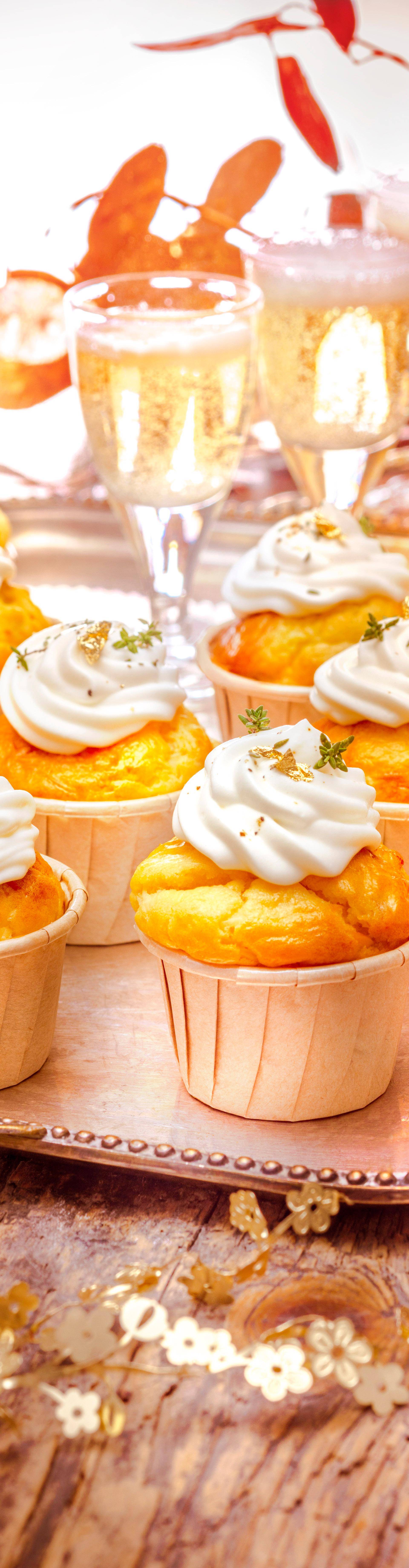Cupcakes au saumon fumé, chantilly au thym - Recette Balance de cuisine | Tefal