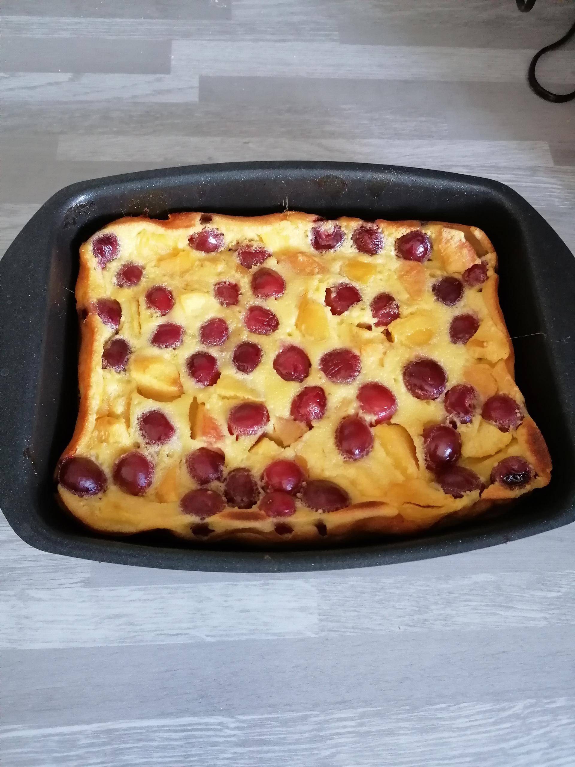 Clafoutis pêche cerise - Recepten Cake Factory | Tefal