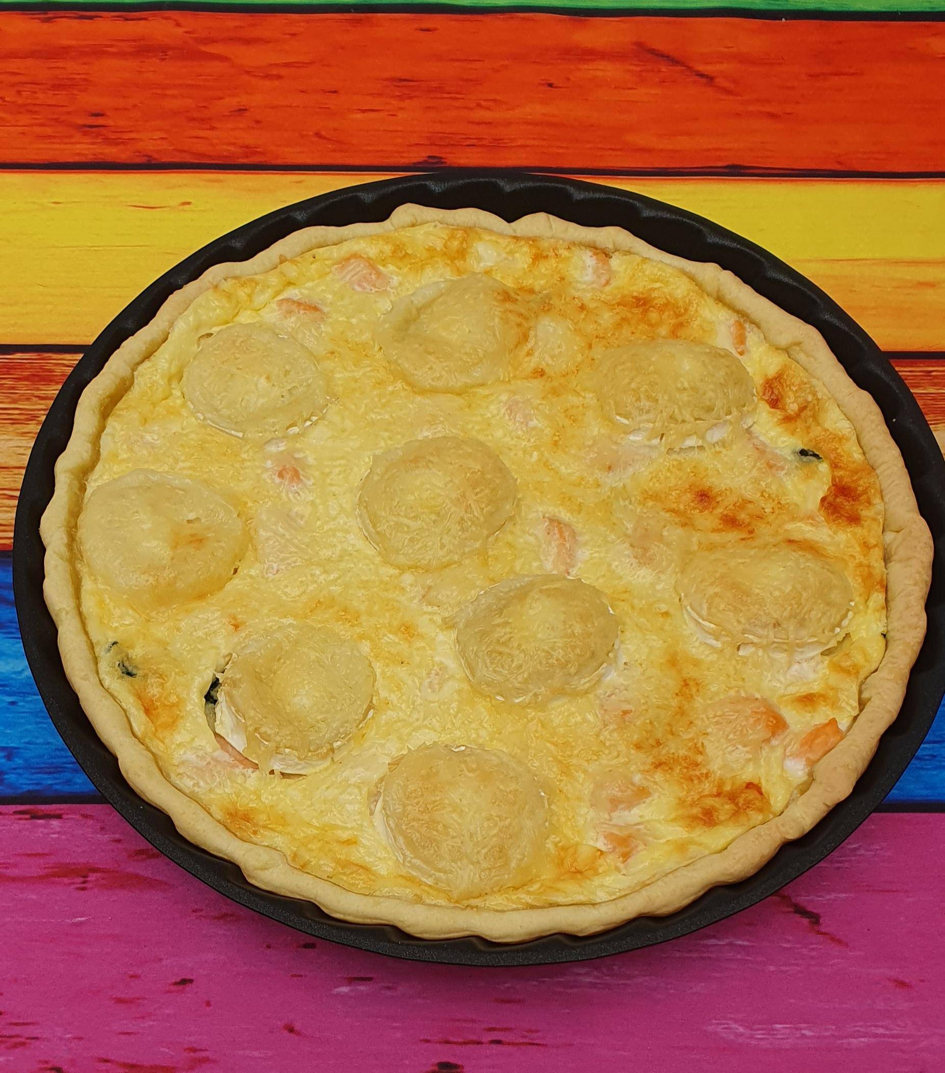 Tarte au saumon, épinards et chèvre - Recepten Cake Factory Infinity | Tefal