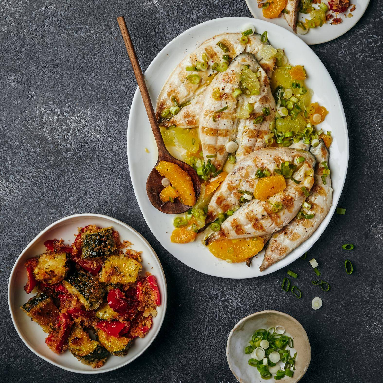 Gegrilde makreelfilets met citrus en knapperige groenten - Recepten OptiGrill 2in1 | Tefal