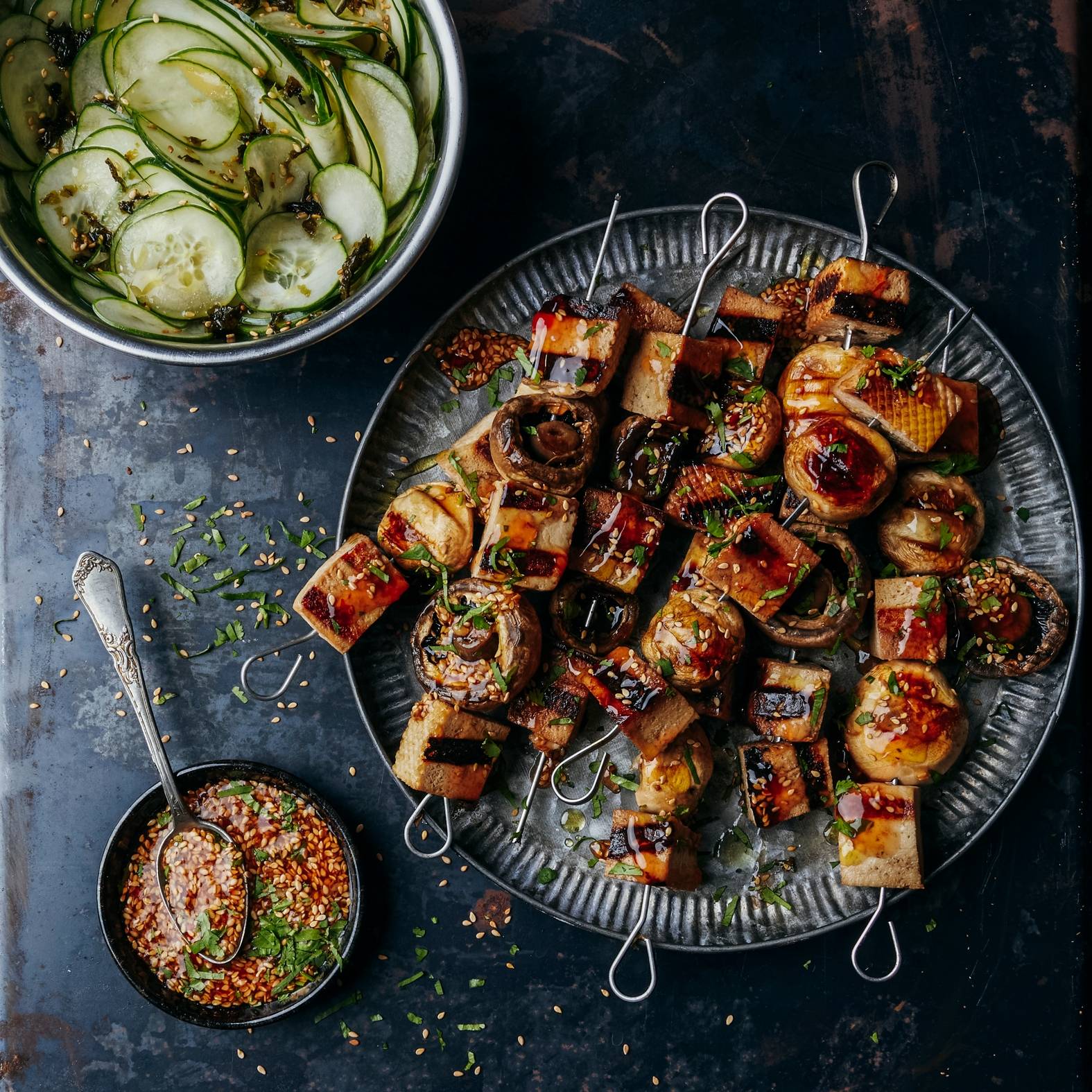 Brochettes de tofu au miel et sésame grillé - Recette OptiGrill 2in1 | Tefal