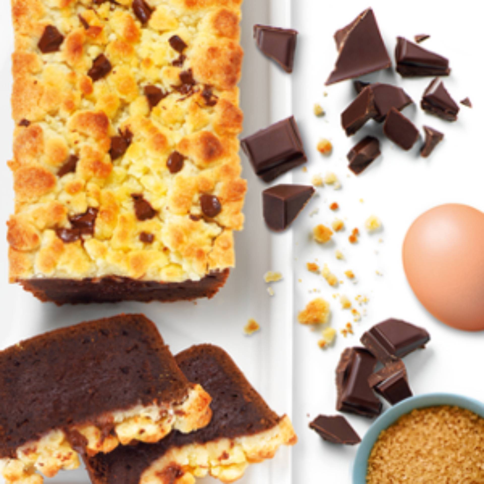 Cake crumble - chocolat - Recette Moules à gâteaux | Tefal