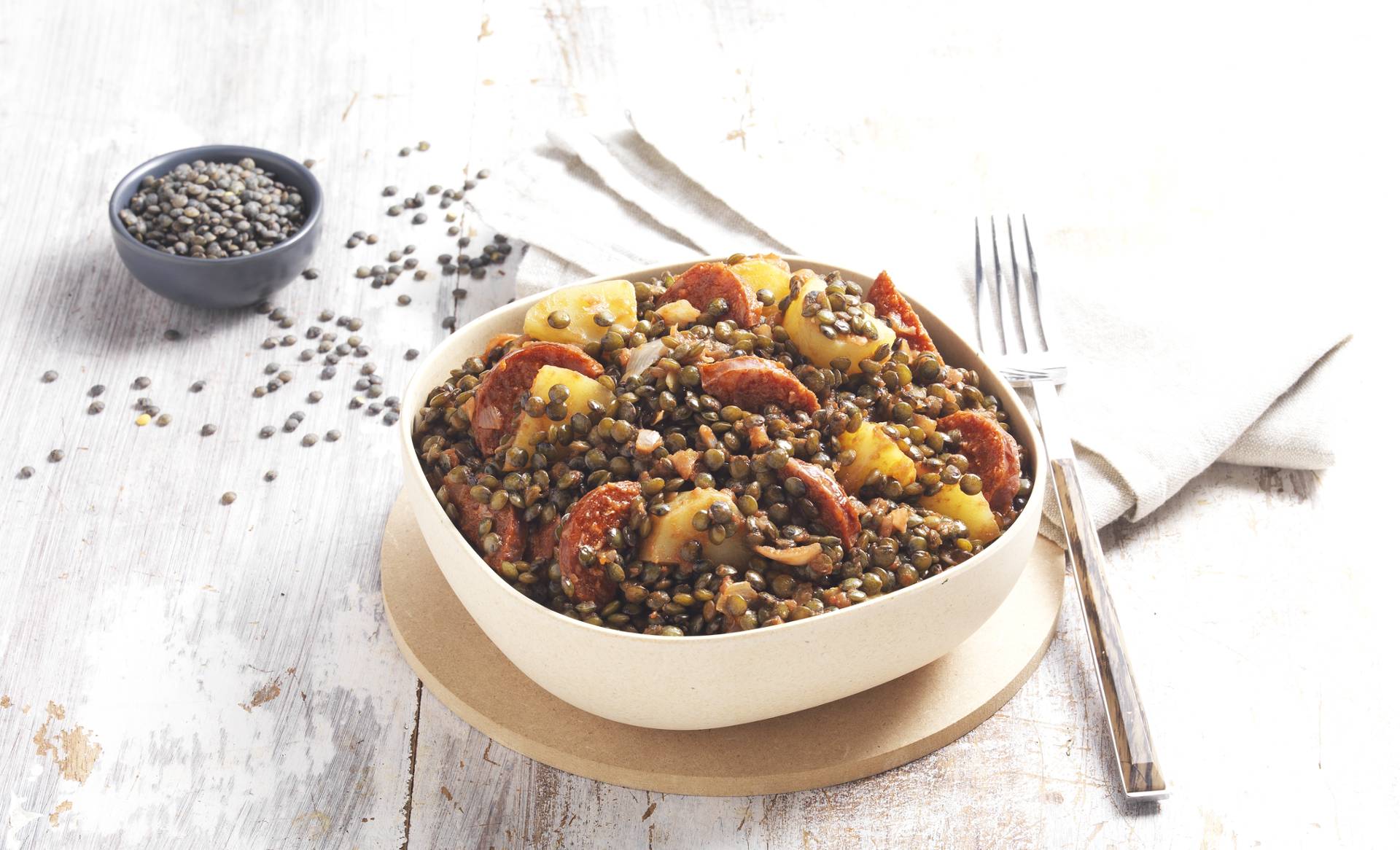 Lentilles vertes, petits légumes et chorizo - Recepten undefined | Tefal